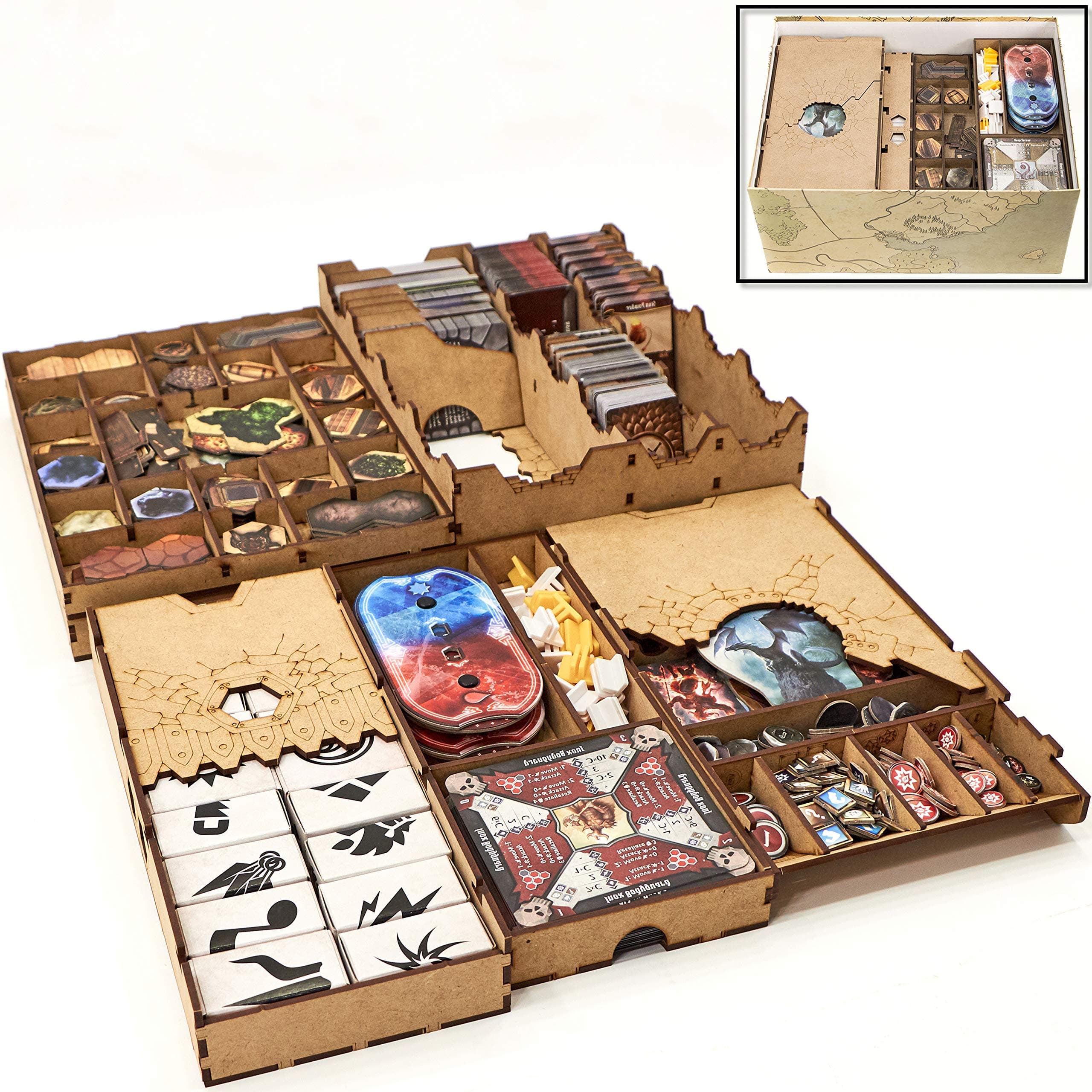 TowerRex Storage Organizer for Gloomhaven Storage for Gloomhaven Organizer Kit Token Box Card Insert