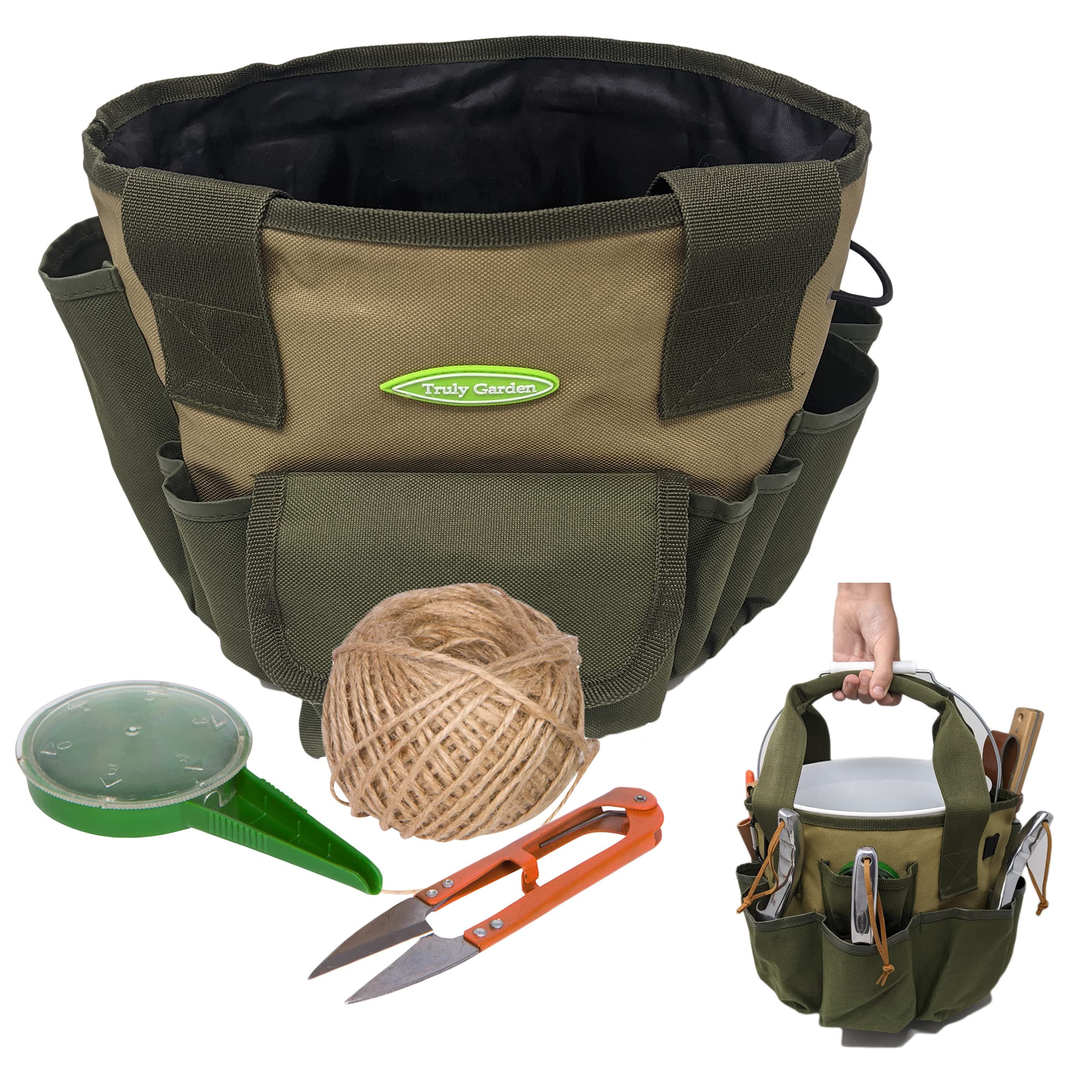 Garden Tool Bag – Makes Gardening Easy – Carry All Your Garden Tools and Supplies – Perfect Garden Tote and Bucket Organizer for Passionate Gardeners
