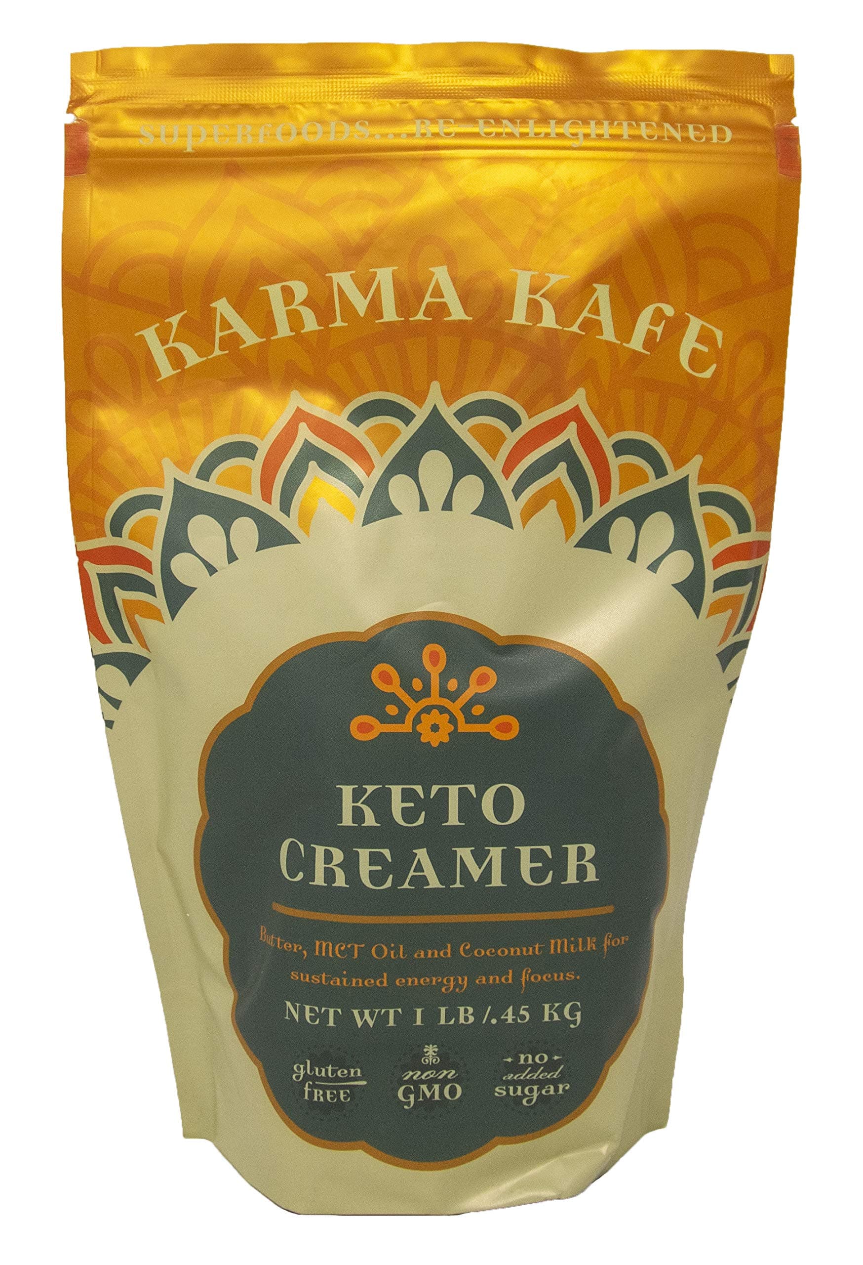Karma Kafe Keto Creamer with MCT oil, Coconut Milk, Butter, High Fat BPC Coffee Creamer Superfood - 1 Pound Resealable Package