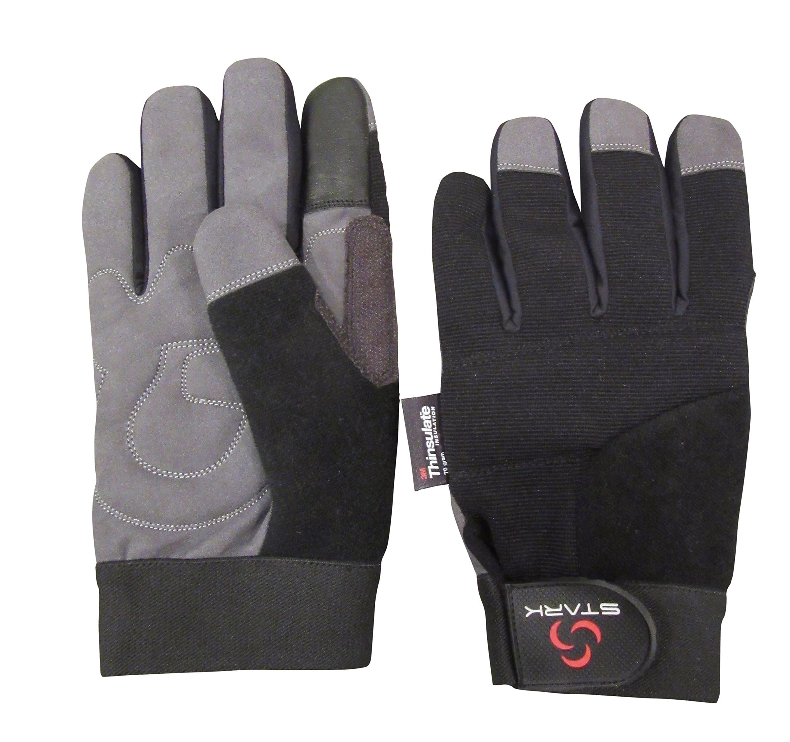 Stark Winter Work Gloves - Skiing, Snowmobiling, Construction, Mechanic Gloves (Small, Black)
