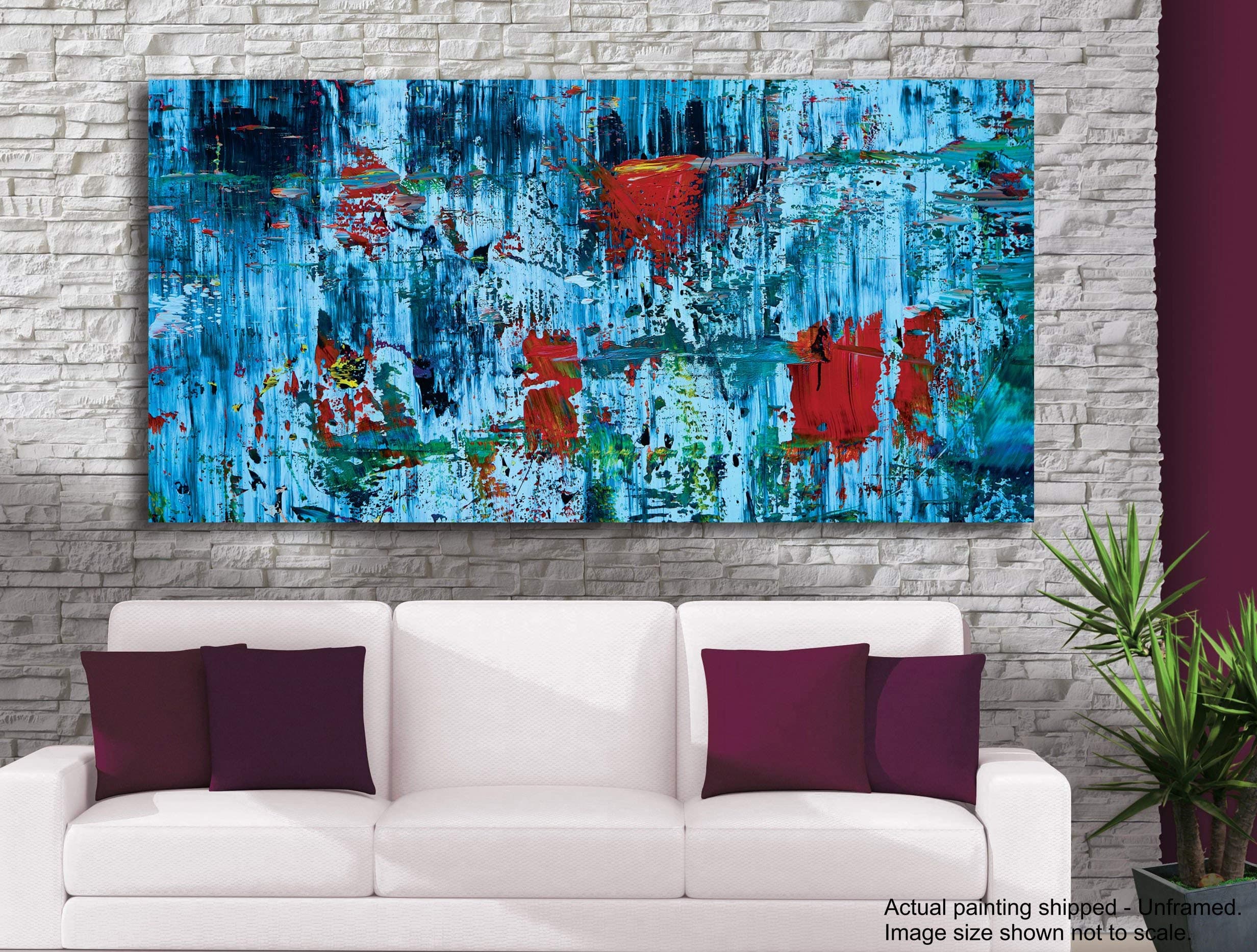 Tamatina Jackson Pollock Art Canvas Paintings | Big Sky Journal | Modern & Abstract Art | Dripped Art Paintings for Home décor|Size - 60X30 Inches.k249