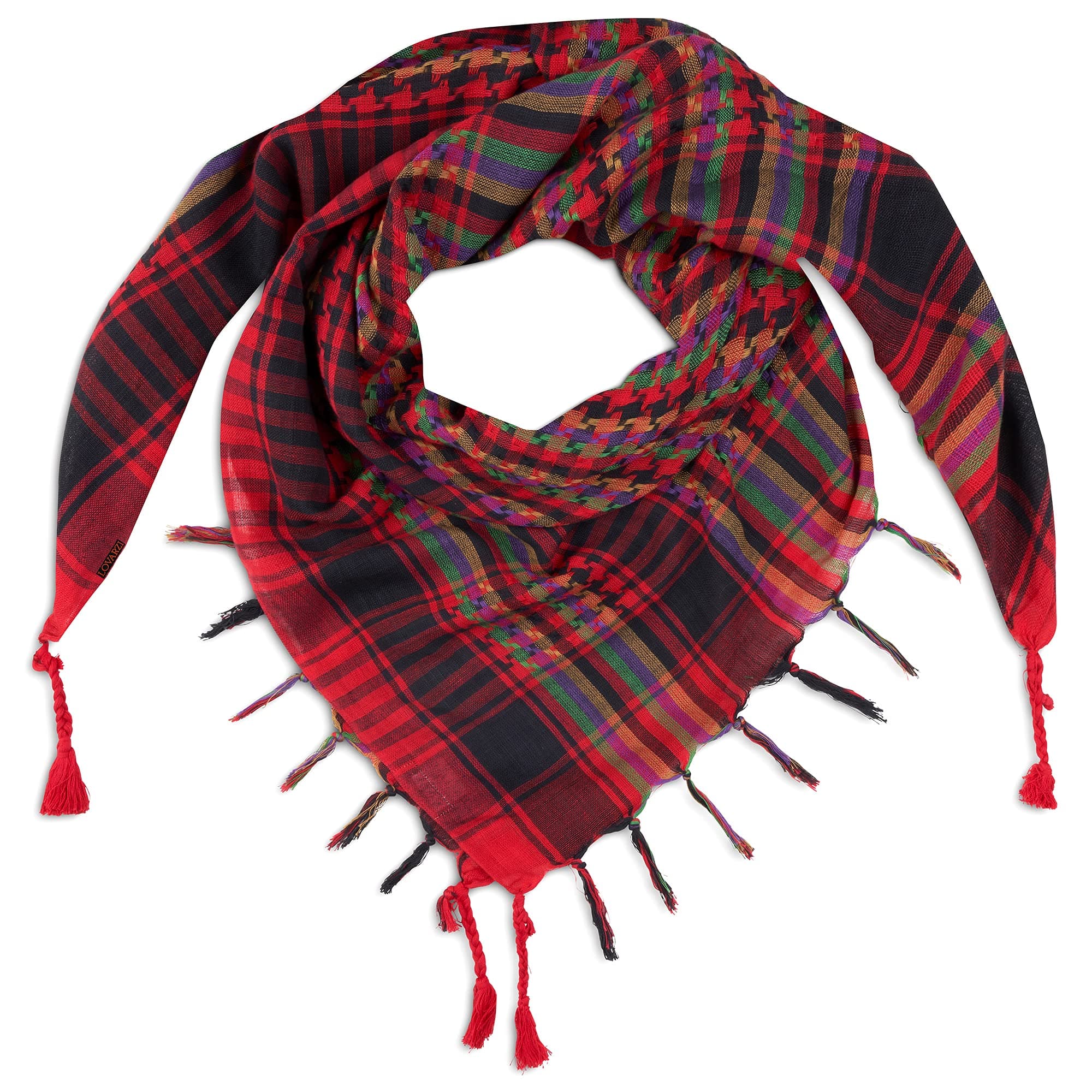 Multi Colored Red Lovarzi Desert Scarf - Shemagh scarves for boys and girls