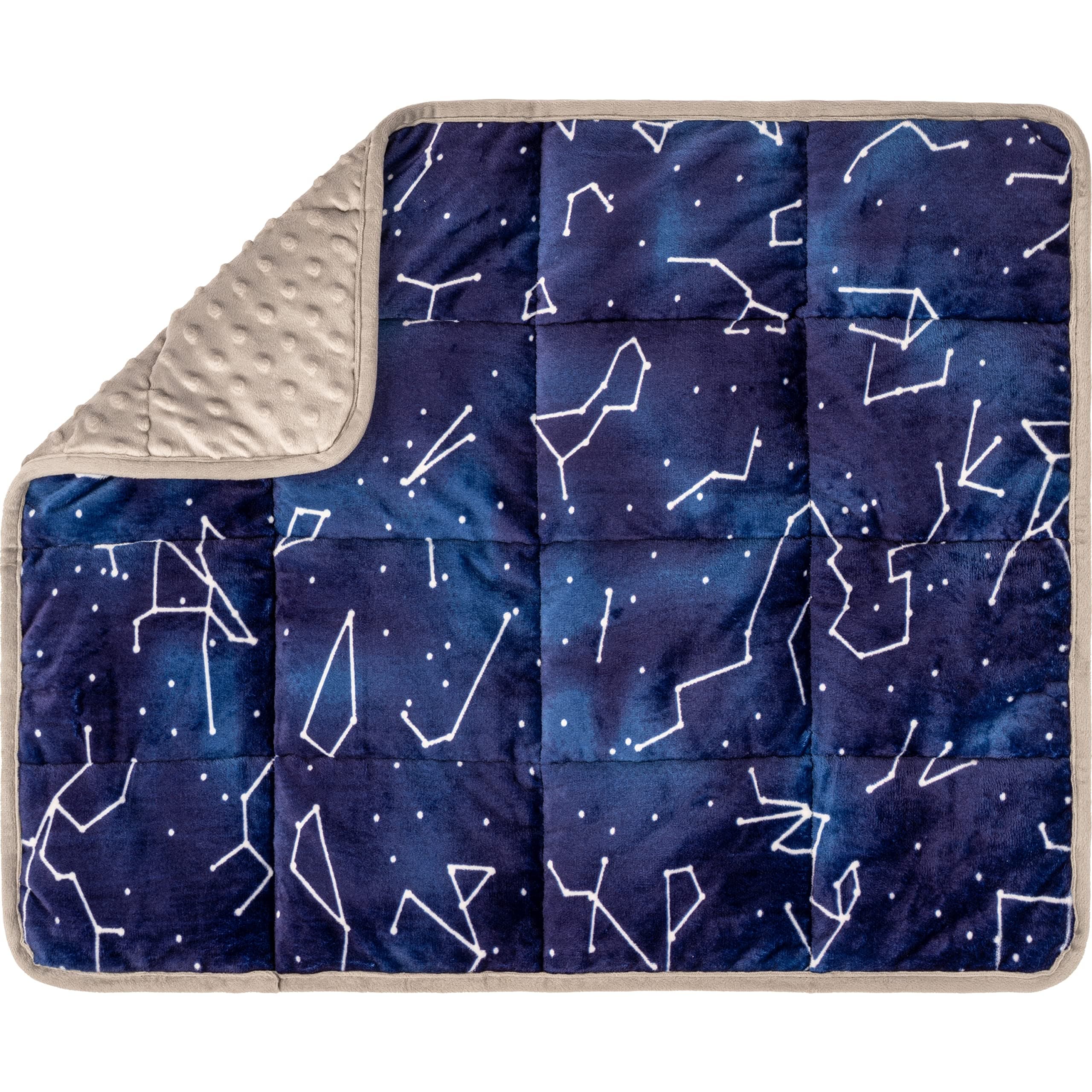 Weighted Lap Pad for Kids - 5 lb, 20 x 23 in, Blue Constellations - Focus Support Sensory Blanket - Machine Washable Kids Weighted Blanket - Portable Travel Throw