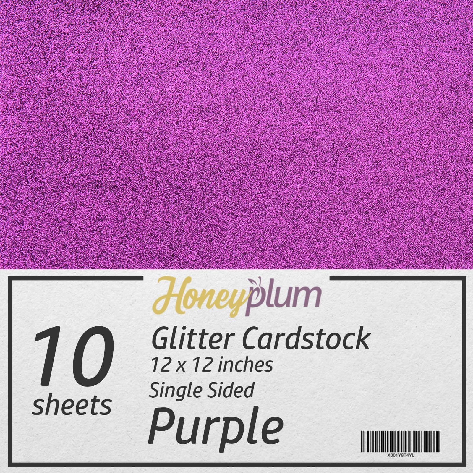 Purple Glitter Cardstock - 10 Sheets Premium Glitter Paper - Sized 12" x 12" - Perfect for Scrapbooking, Crafts, Decorations, Weddings