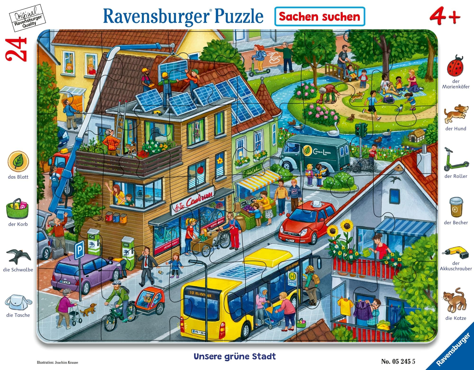 Ravensburger Children's Puzzle - Our Green City - 24 Pieces Frame Puzzle for Children from 4 Years with Search Game