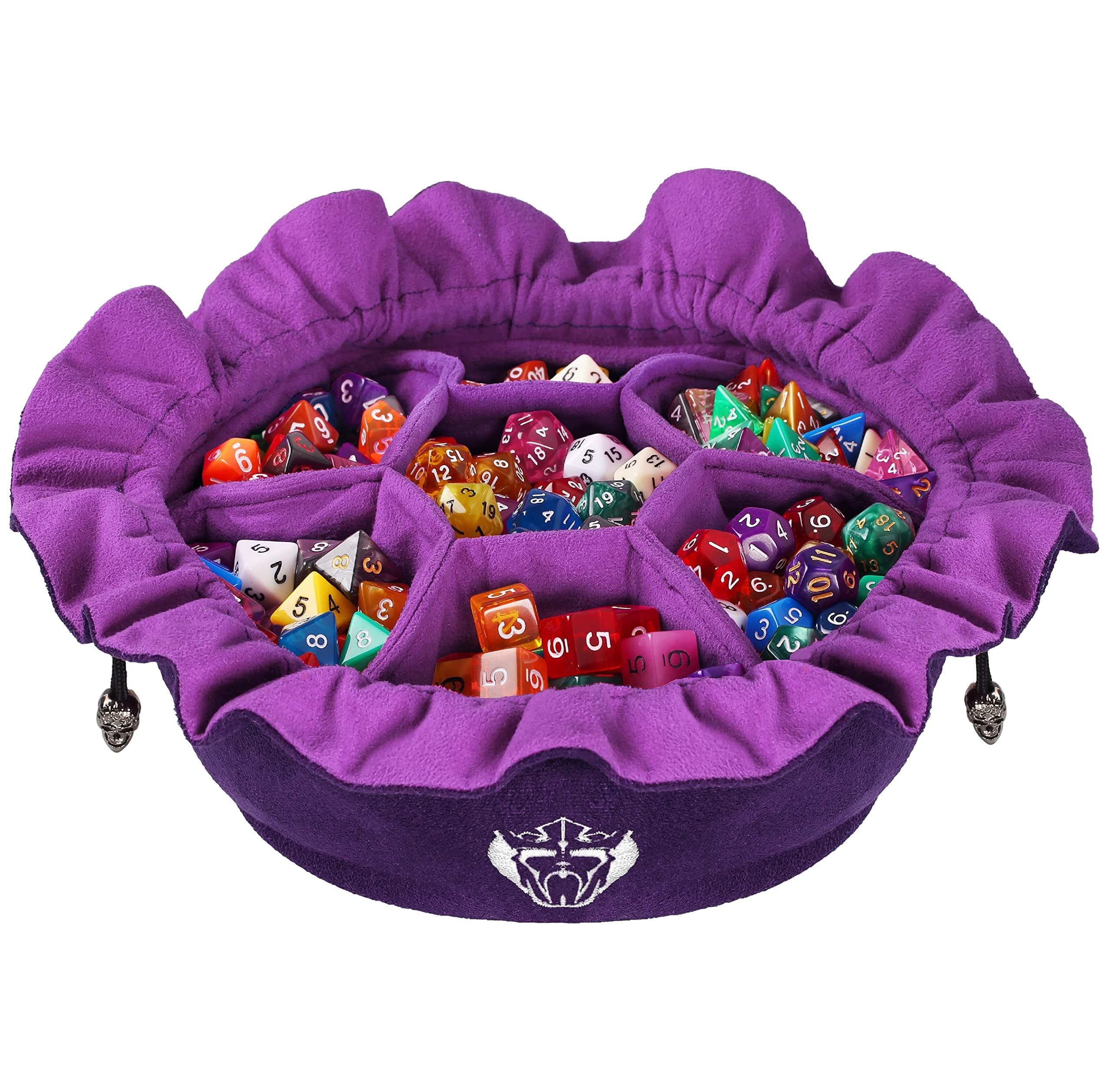 CardKingPro Immense Dice Bags with Pockets - Purple - Capacity 150+ Dice - Great Organizer for Dice Hoarders, Perfect for Dungeons and Dragons [Patented Design]