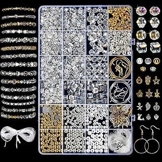 Crystal Beads Bracelet Making Kit for Beginner, Assorted Clear Crystal Glass Beads Suncather Beads with Charms for Jewelry Making, DIY Crafts Birthday Gifts, AB Color
