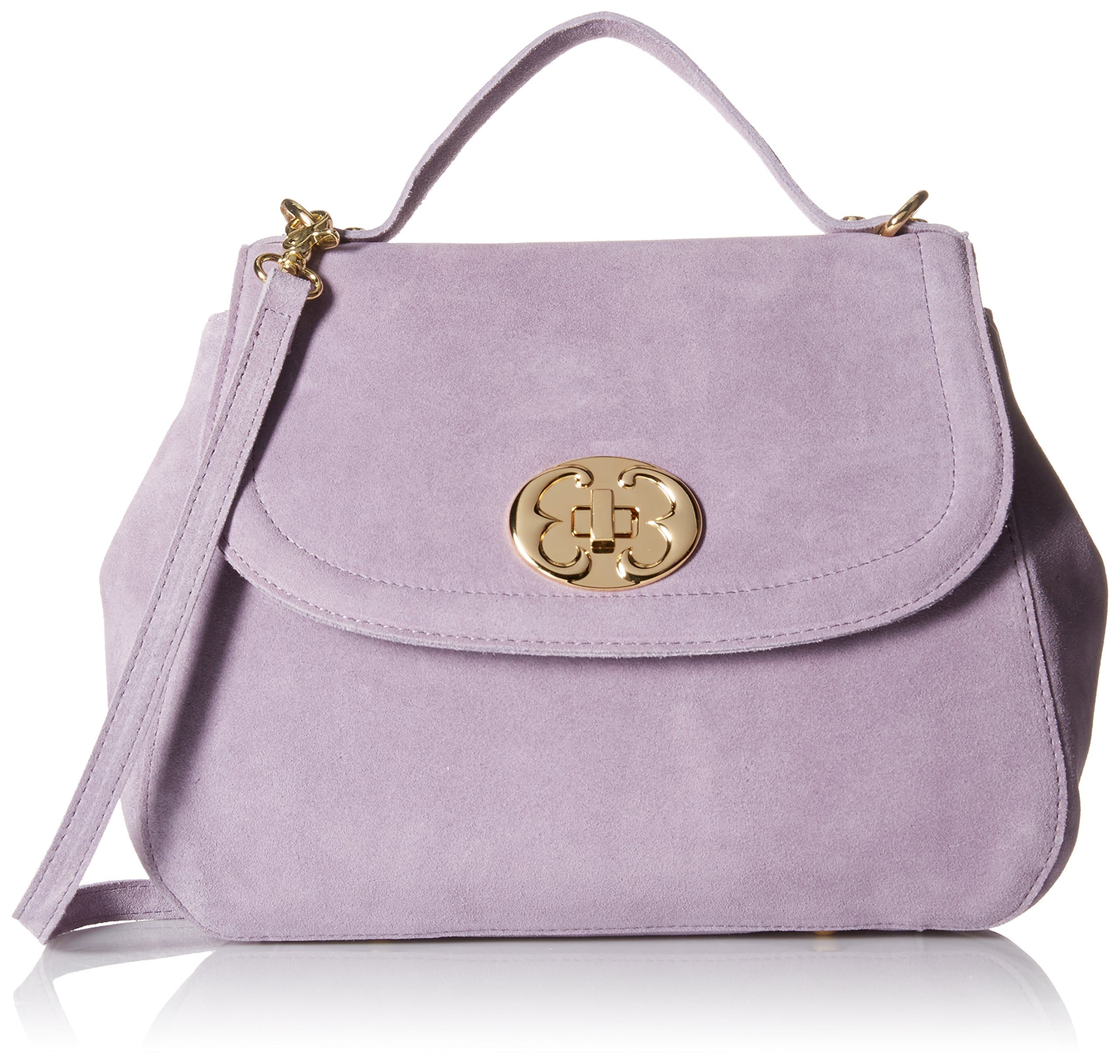Emma Fox Women's New Classics Top Handle Suede Lavender Handbag