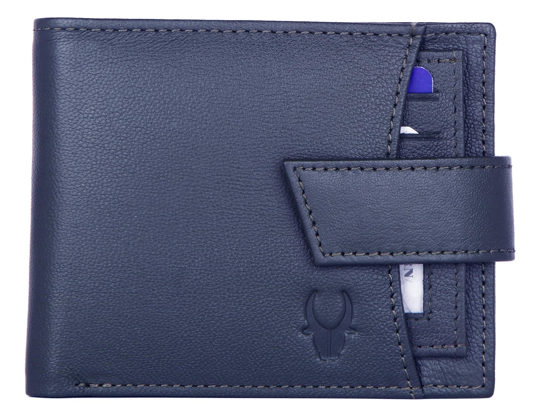 WildHorn® RFID Protected Genuine High Quality Leather Wallet (New Blue Nappa)