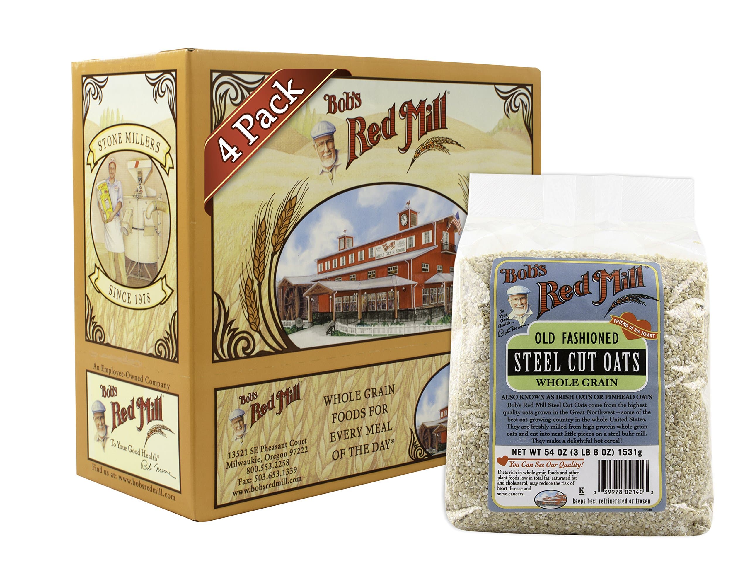 Bob's Red Mill Oats Steel Cut, 54 Ounce (Pack of 4)