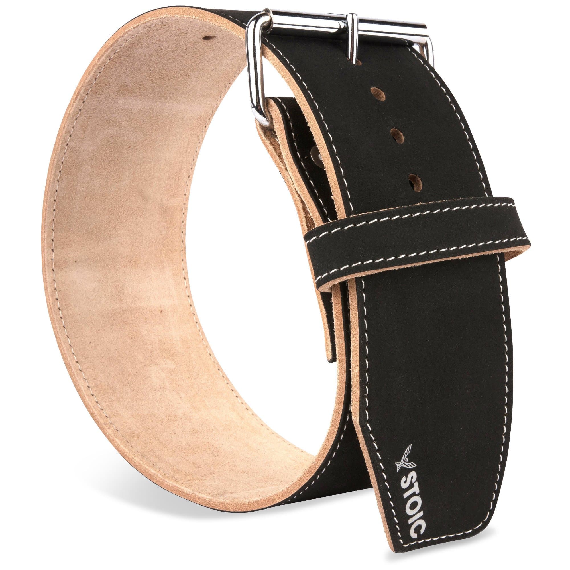 Stoic Powerlifting Belt/Weight Lifting Belt - 4 Inches Wide - No Taper for Maximum Support & Protection