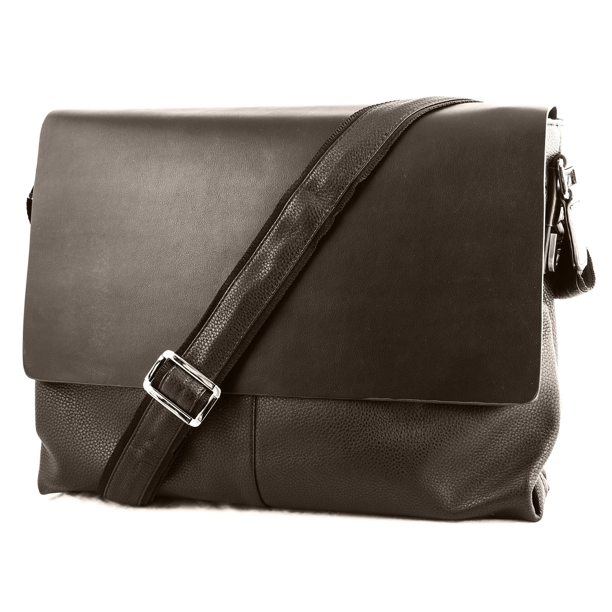 Small Soft Leather Man's Soft Briefcase Business Messenger Bag - Brown