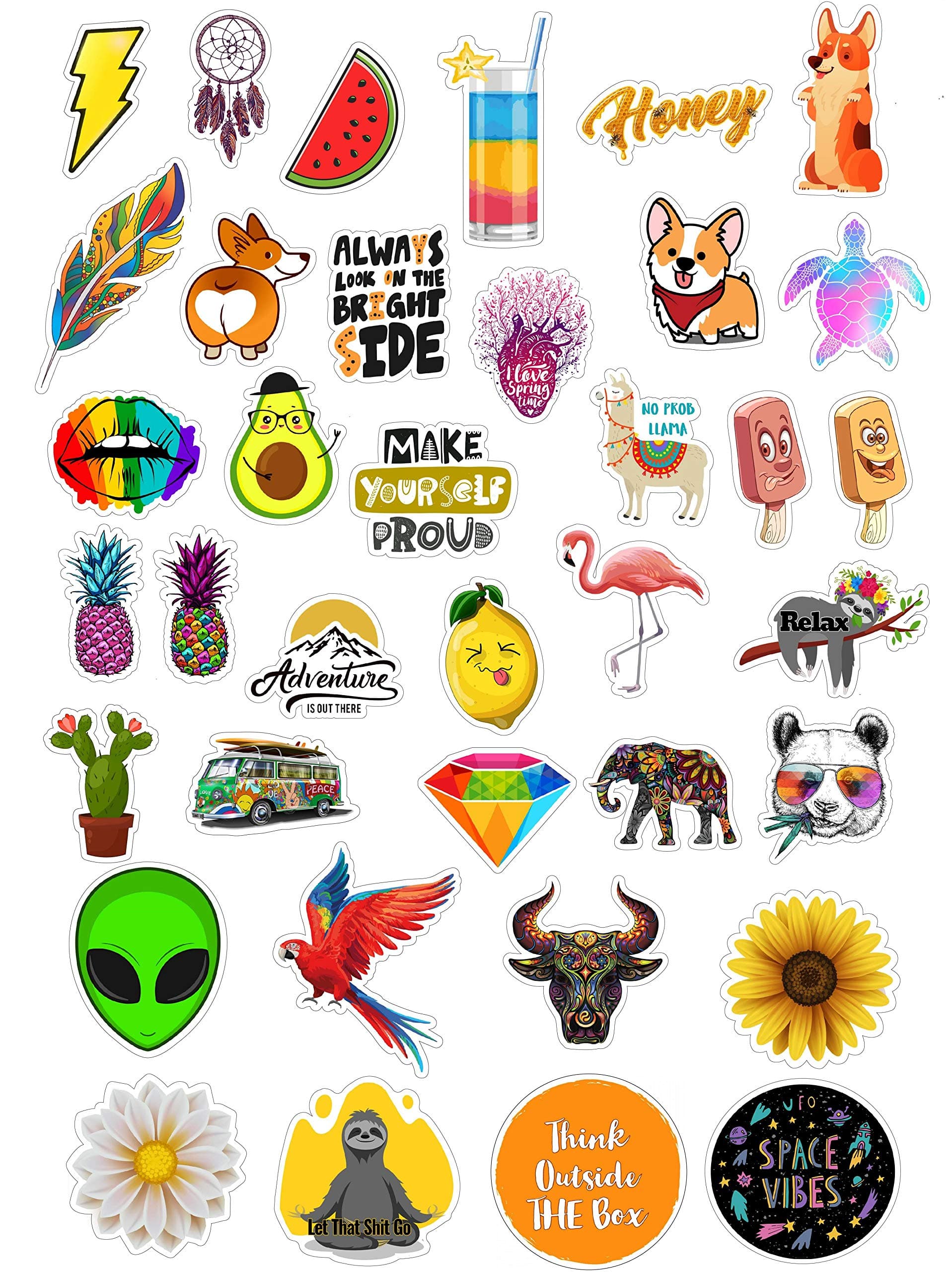 VSCO Stickers 37-Pack Cute Stickers for Water Bottles,Hydro Flask Teens Pura vida Stickers for Teen Girls, Laptop Waterproof,Extra Durable 100% Vinyl