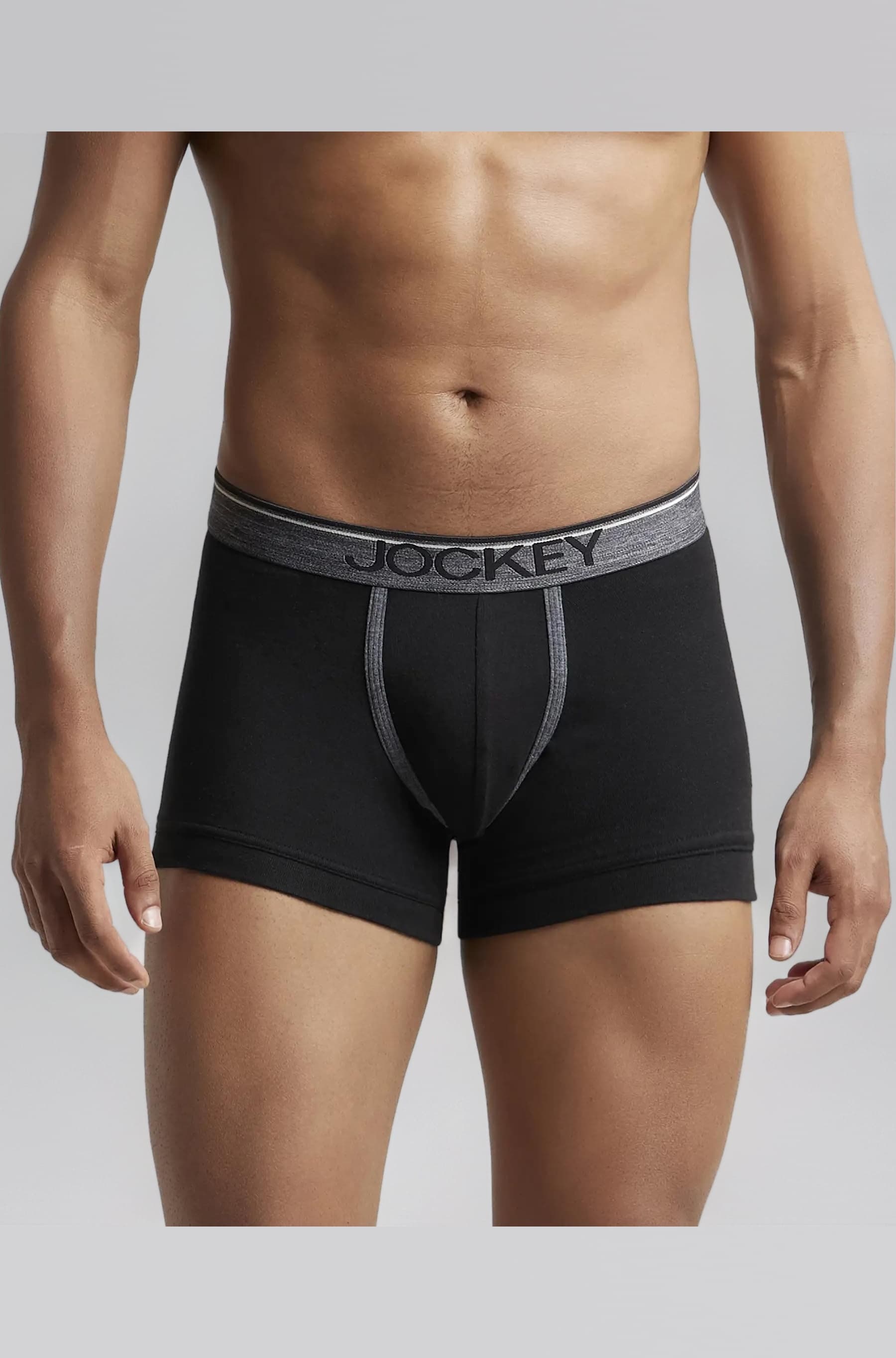 Jockey 8015 Men's Super Combed Cotton Rib Solid Trunk with Ultrasoft Waistband