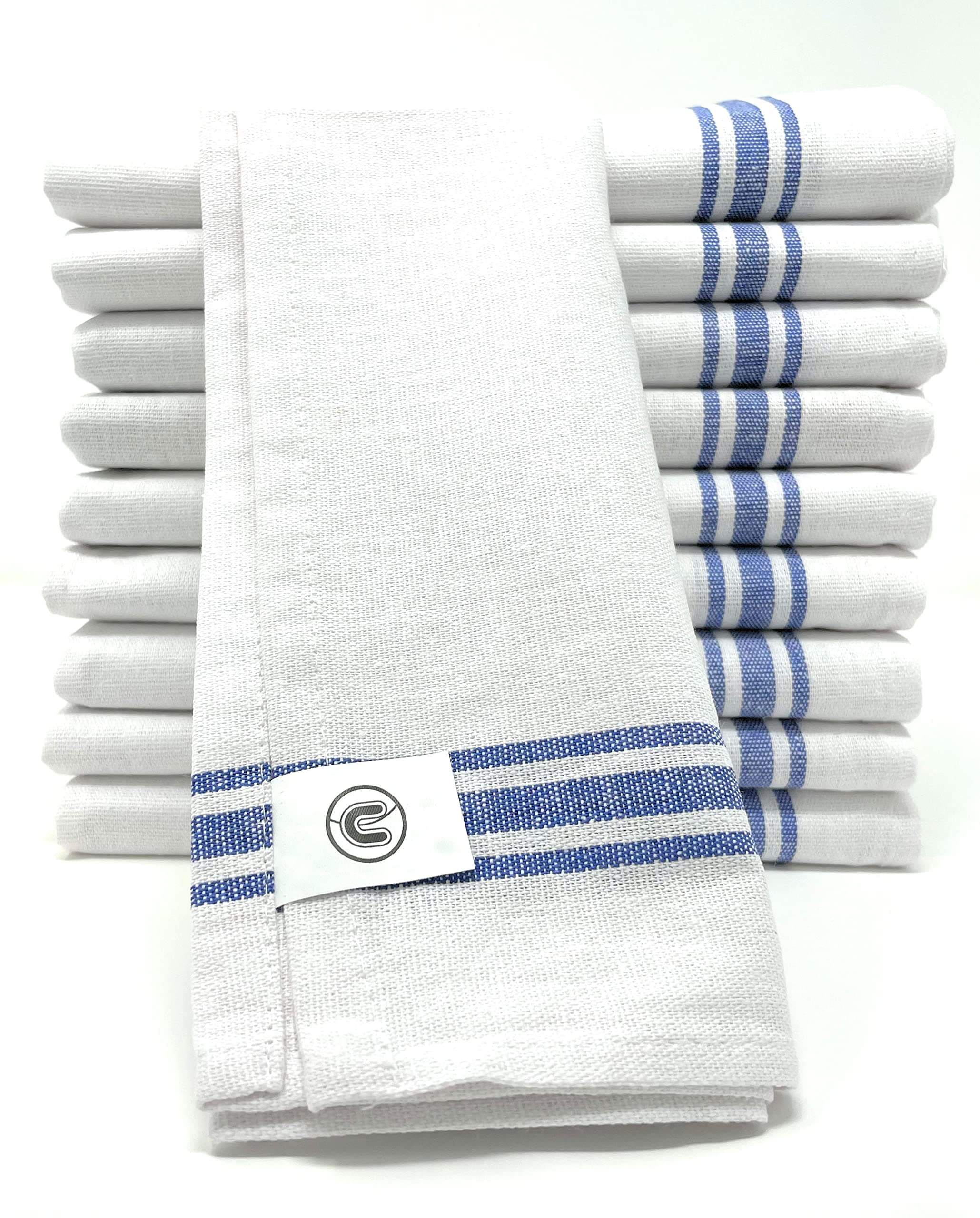 Pack of 10 Absorbent Tea Towels for Kitchen Cotton 70 x 47cm – Dish Cloth for Drying Dishes – Quality Terry Tea Towels for Catering – Glass Cloth for Bar & Restaurant