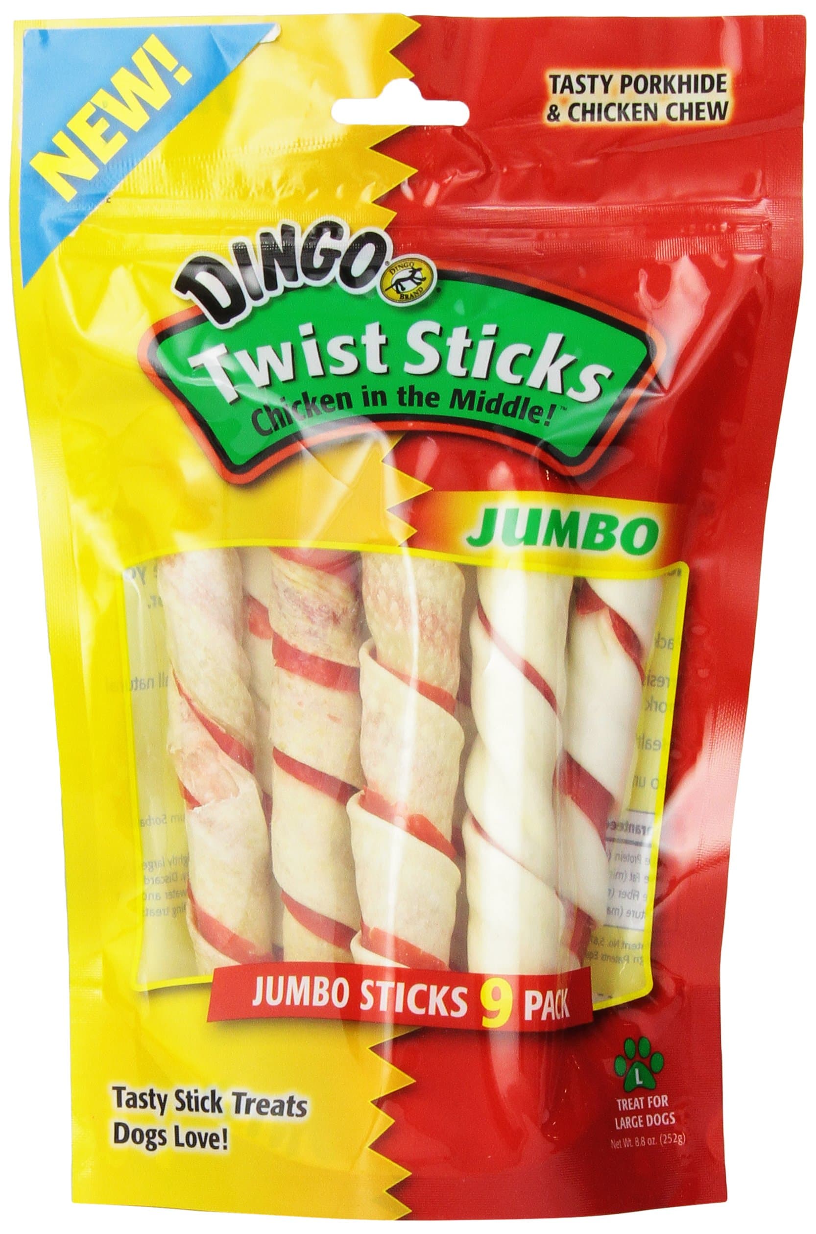 Twist Sticks, Rawhide for Dogs, Made with Real Chicken, 9 Count