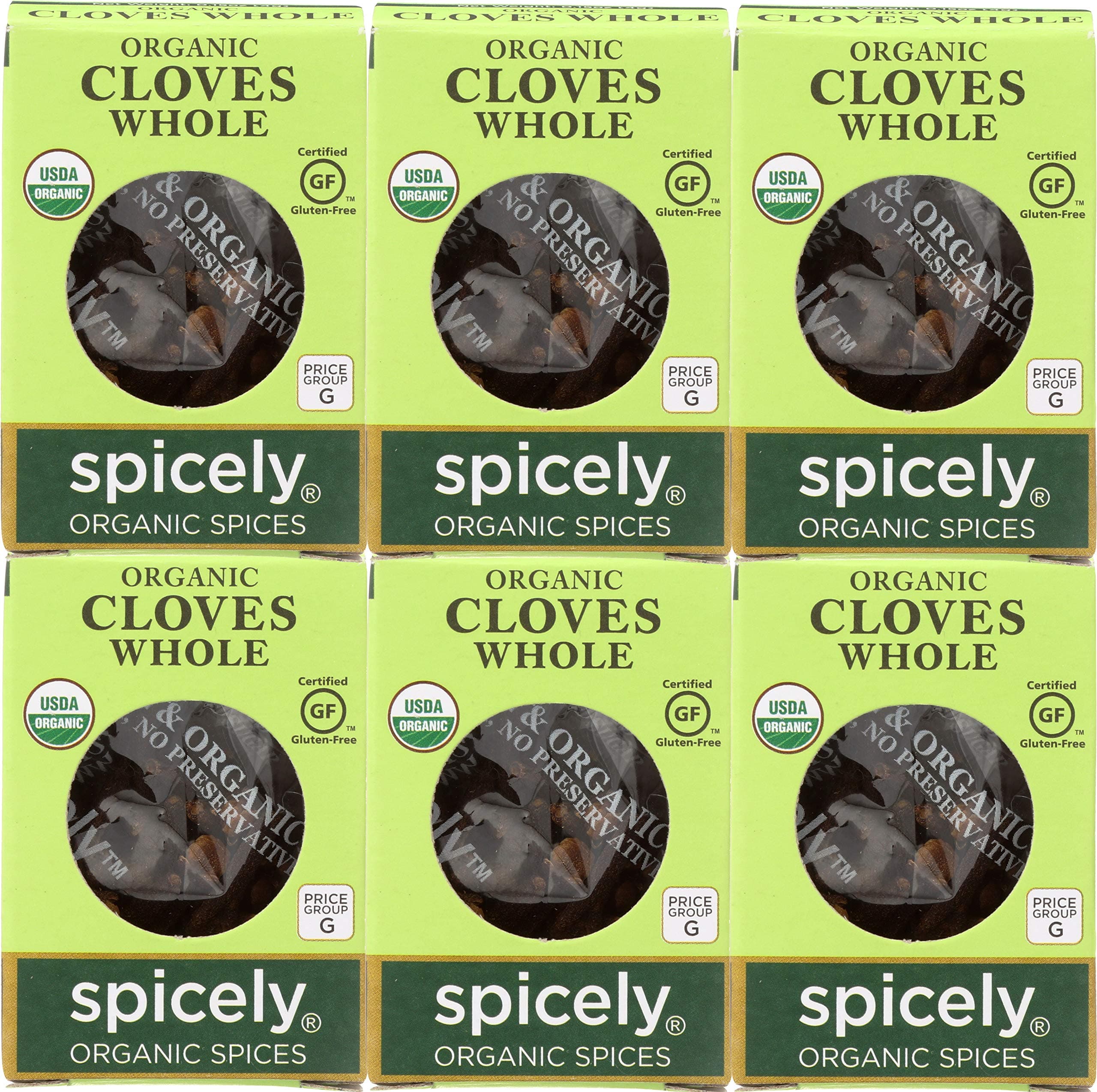 Spicely Organic Cloves Whole 0.15 Oz (6 Pack) Certified Gluten Free