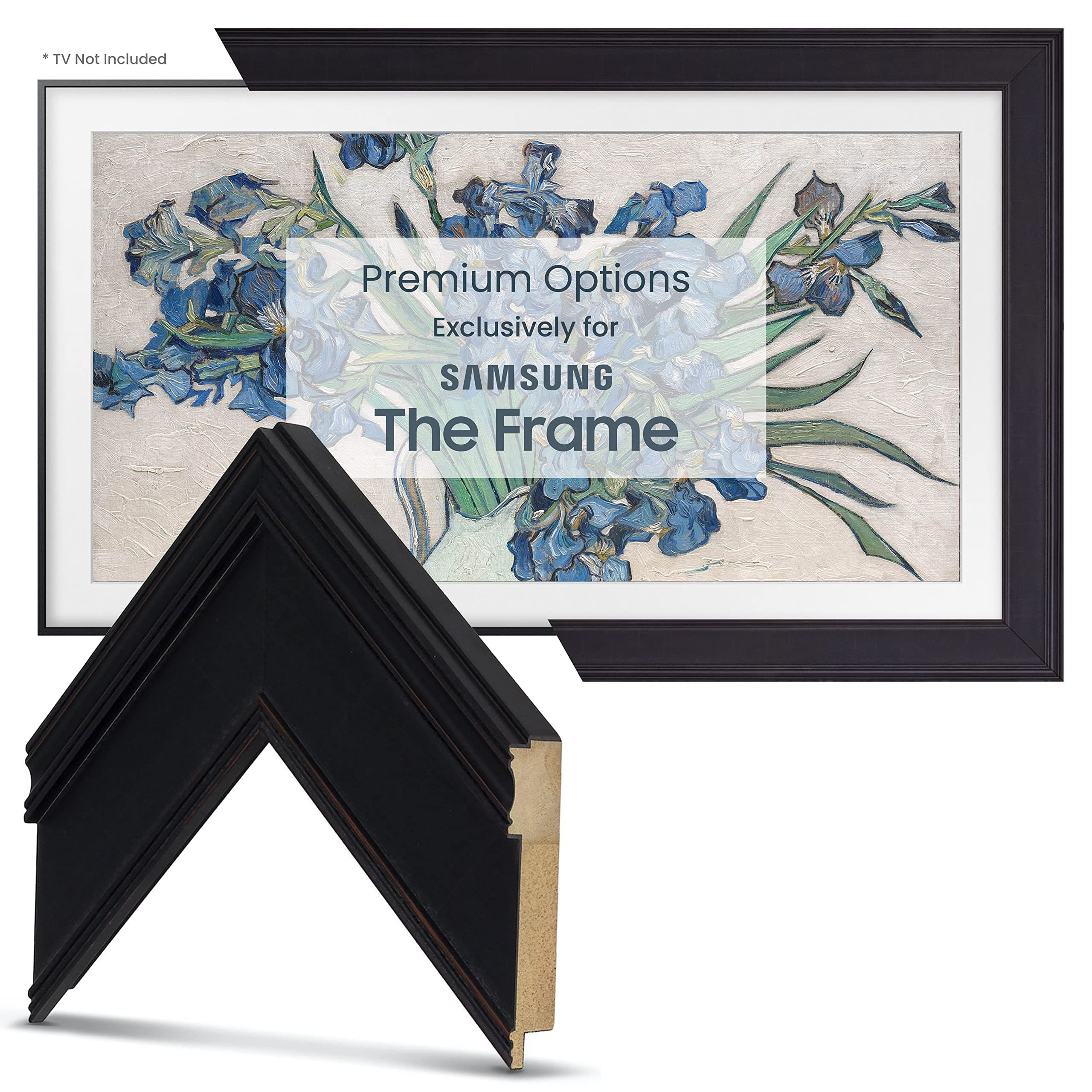 Frame My TV Deco TV Frames - Black Smart Frame Compatible ONLY with Samsung The Frame TV (55", Fits 2021-2024 Frame TV)