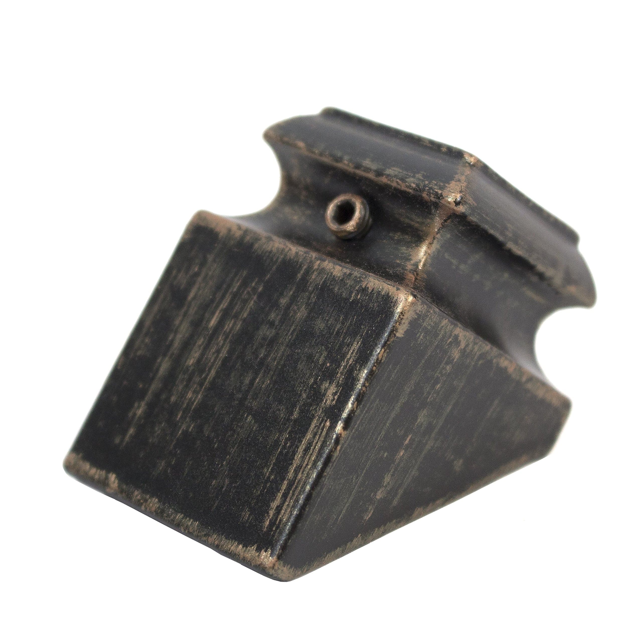 Ascension Stair PartsIron Baluster Shoes - Slant Shoes with Screw - for Use with 1/2" Square Balusters - Set of 10 (Oil-Rubbed Bronze)