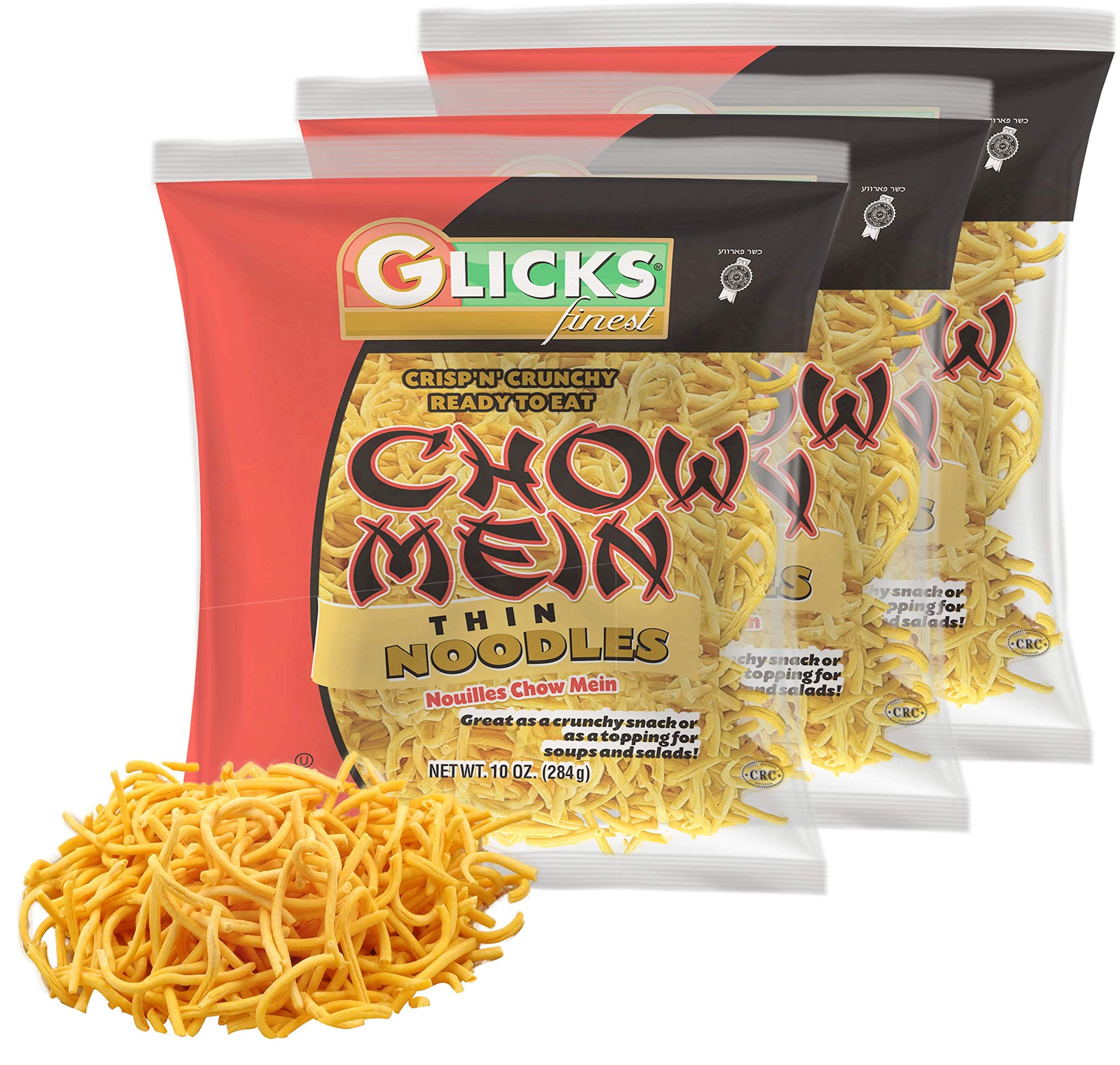 Thin Chow Mein Noodles, 10oz (3 Pack), Thin and Crisp, No Artificial Flavors or Colors, Certified Kosher