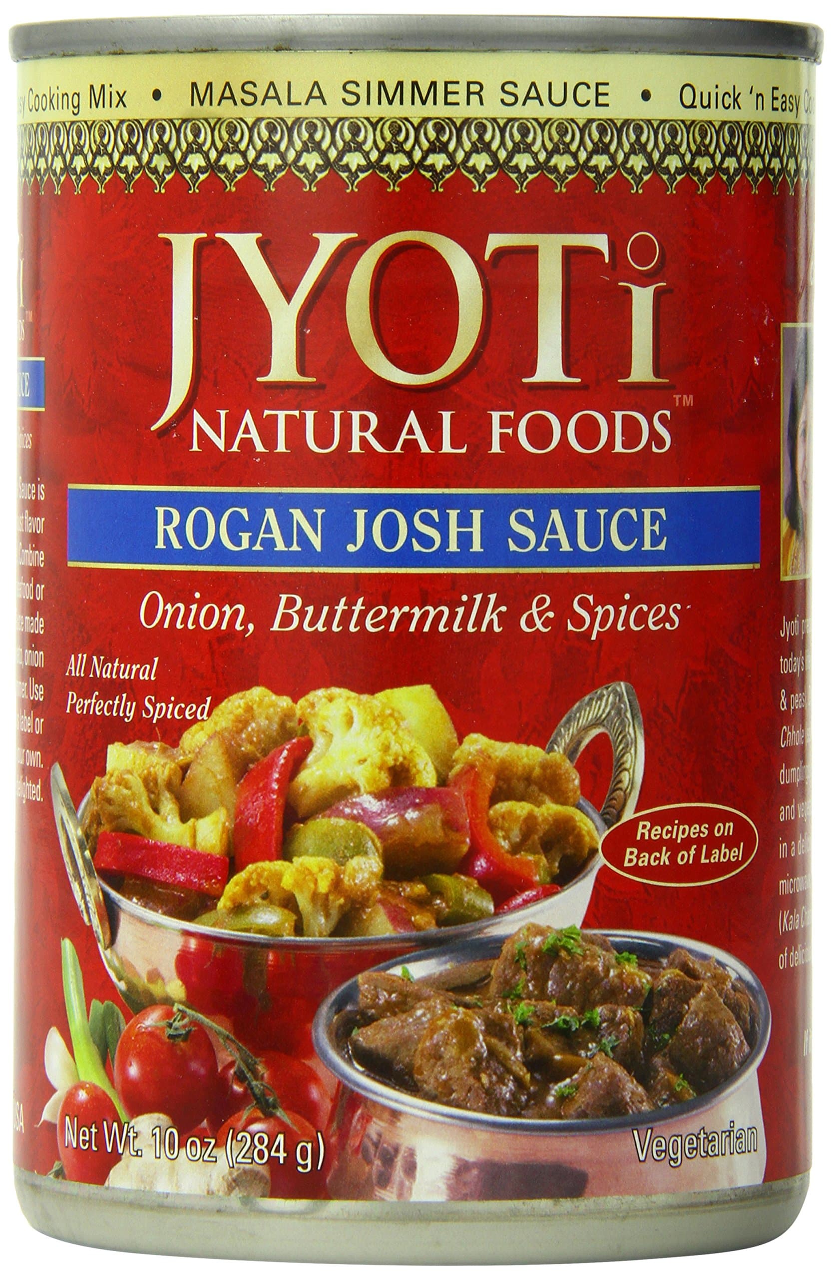 Jyoti Natural Foods Indian Cuisine, Rogan Josh Sauce, 10-Ounce Cans (Pack of 12)