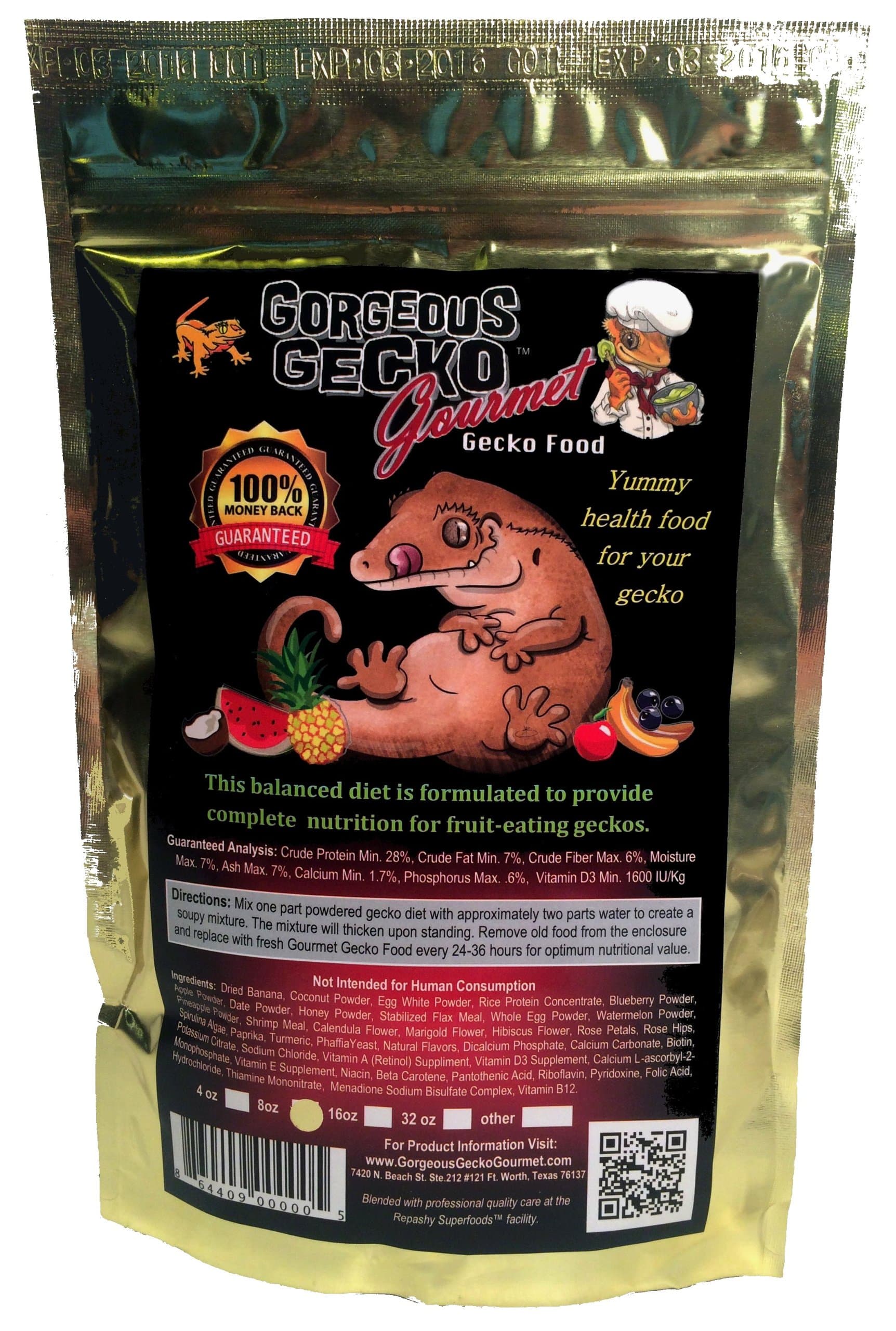 Gorgeous Gecko Gourmet gecko food 16 oz. package