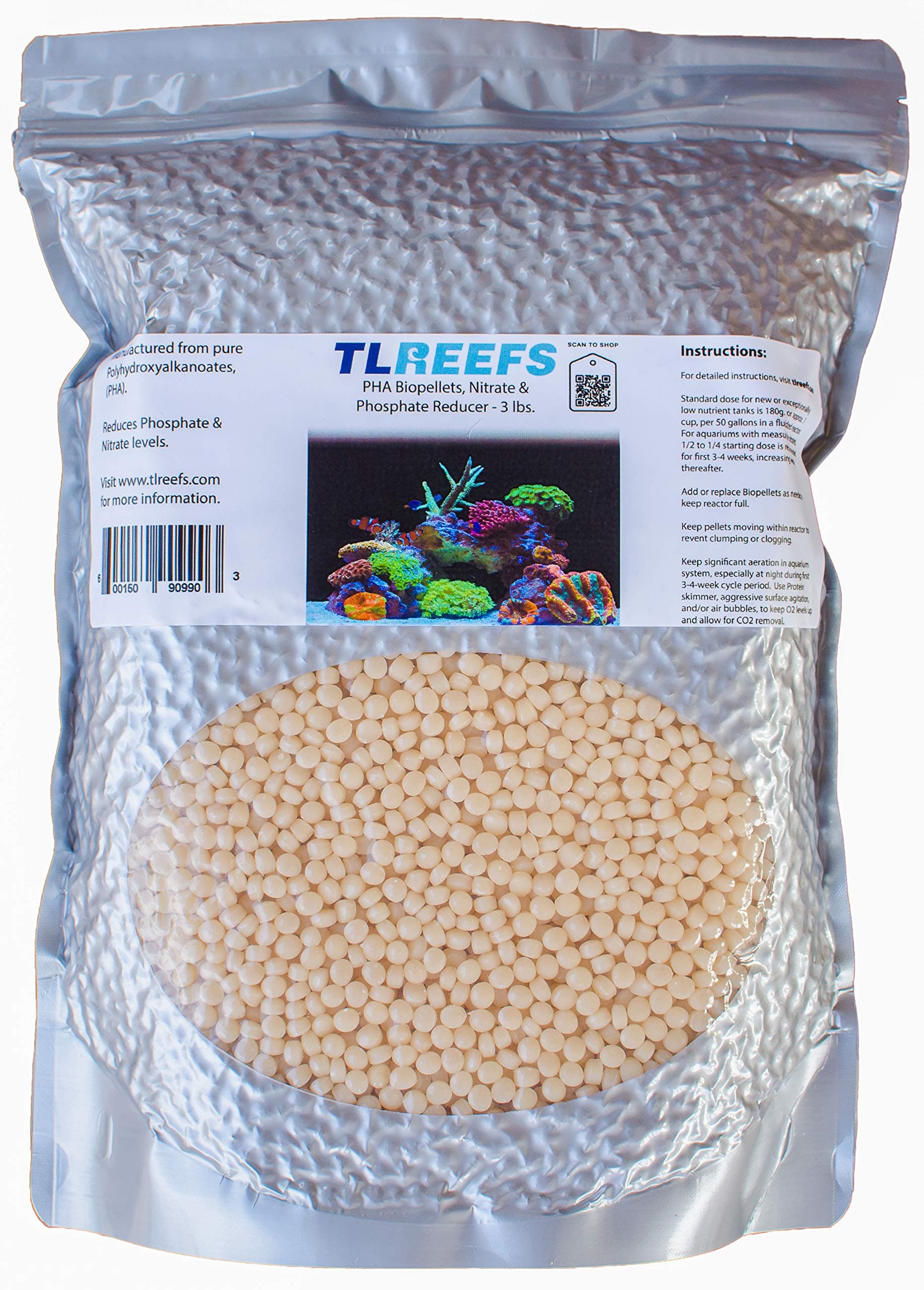 TL Reefs Premium Biopellets for Aquarium (3 lbs, 2 liters)