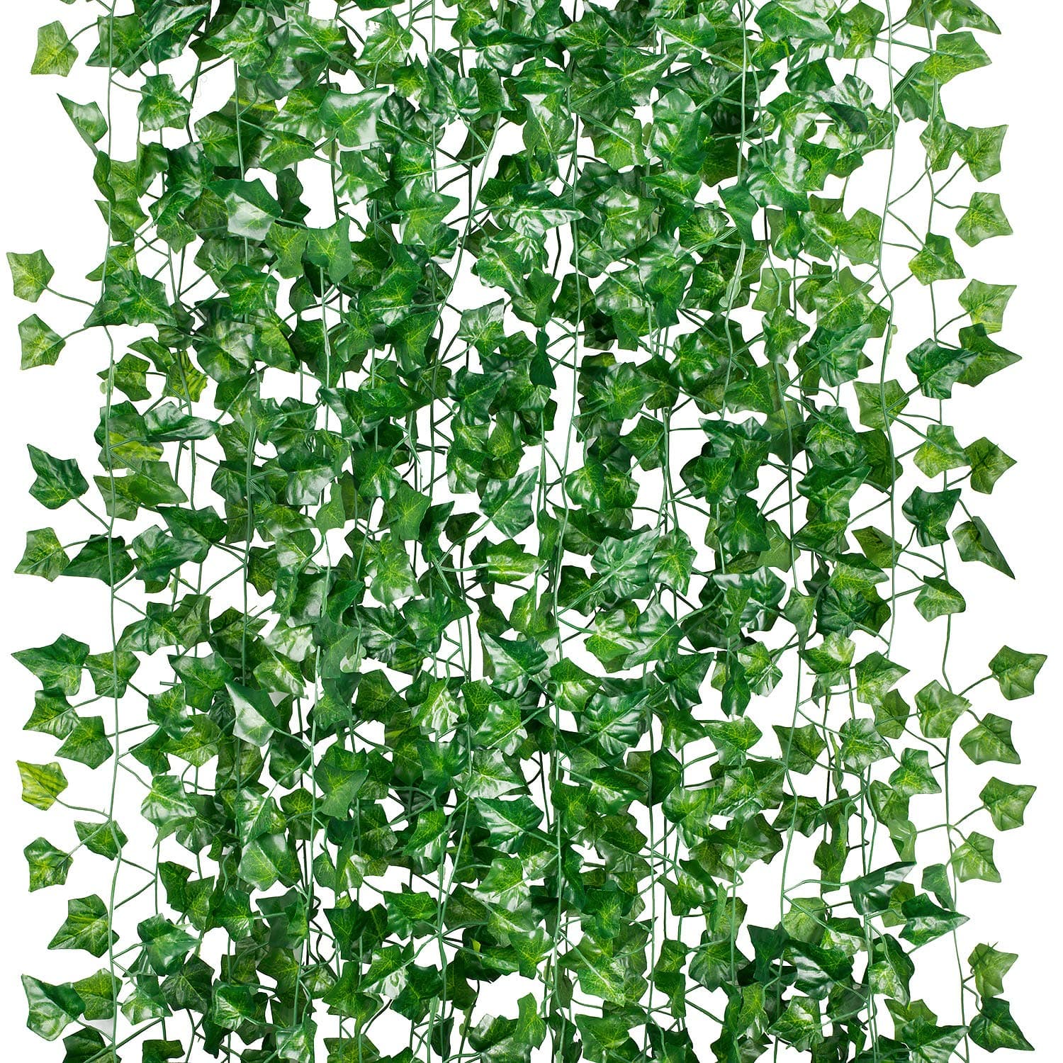 GPARK 12 Pack / 82 inch, Artificial Ivy Garland Fake Leaf Plants Vine, Outdoor Greenery Wall Decor Green 80 Feet, 12pack Green Ivy, ZSG-Flower002, IGA01, 1 count (Pack of 12)