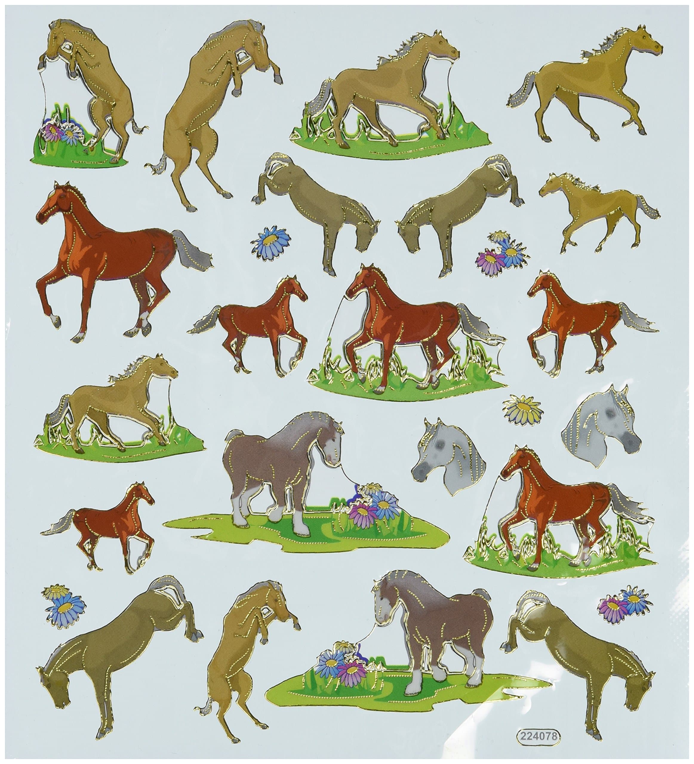 Tattoo King Multi-Colored Stickers-Horses in Motion