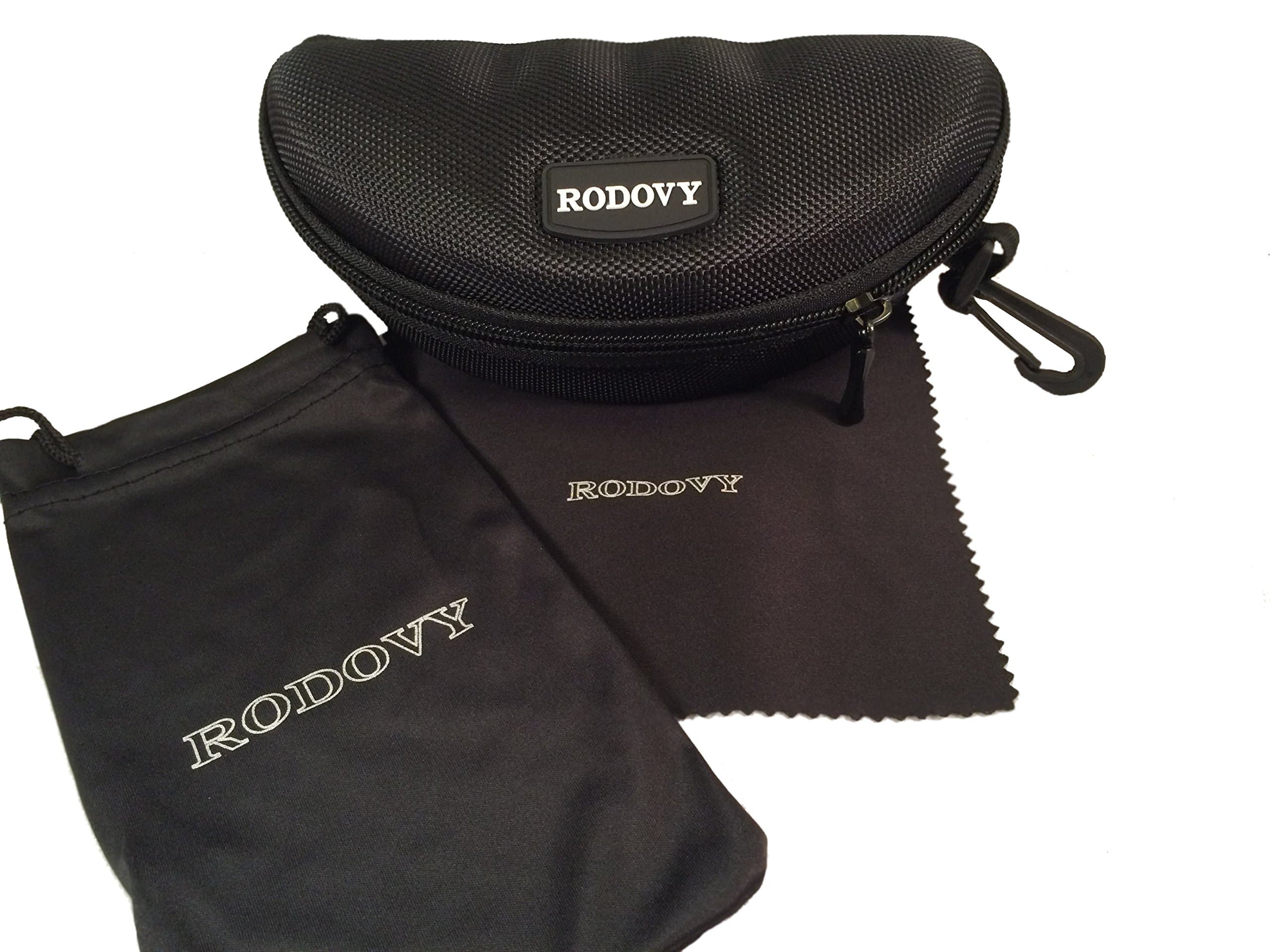 TANGDIAABBCC Rodovy Sunglasses Case for Eyeglasses and Other Eyewear - 3 Piece Set for Men, Women and Kids - Includes Premium Microfiber Cloth and Microfiber Pouch