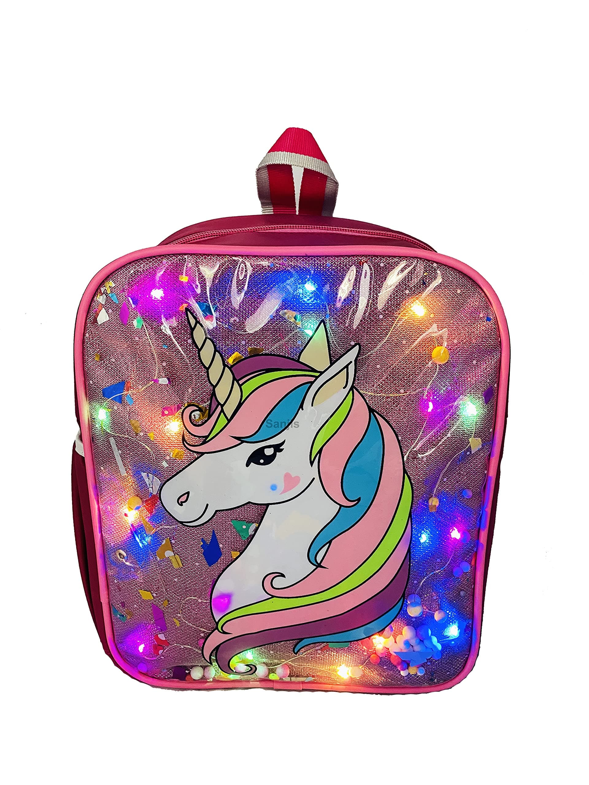 Sanjis EnterpriseLittle Kids LED Light Shoulder Backpack: Unicorn Design Glitter Backpack - Perfect Gifts for Girls and Boys