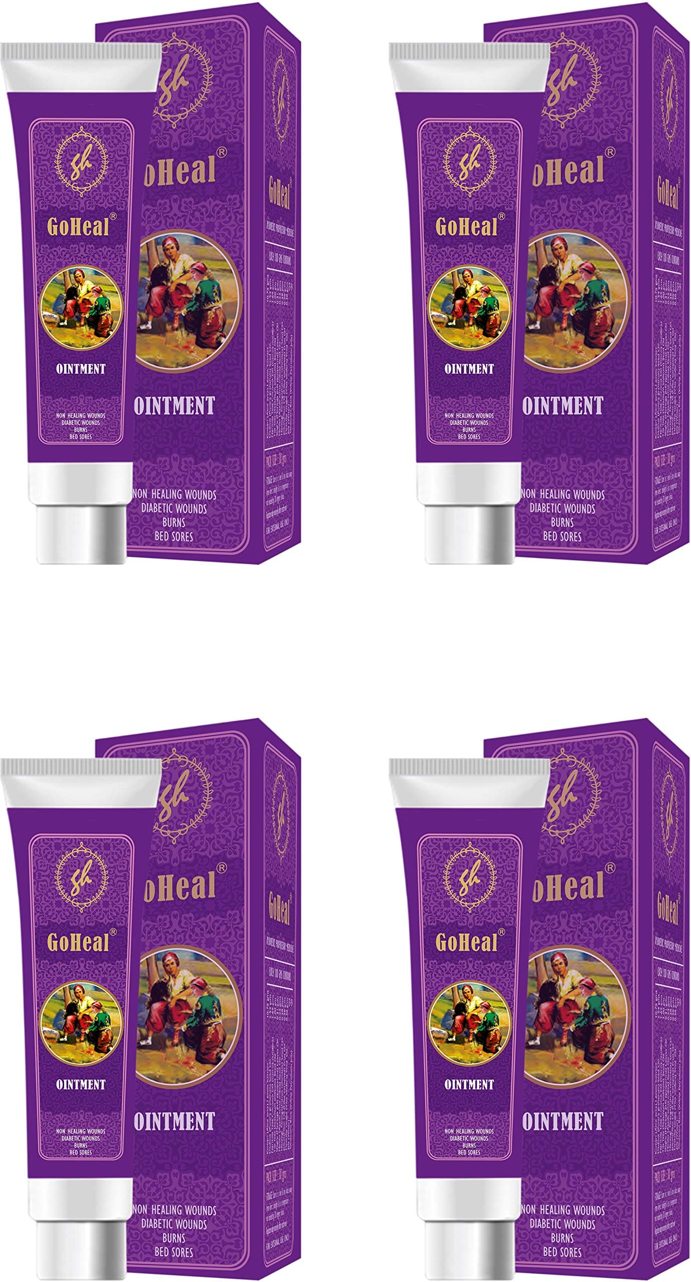 Ointment For Diabetic Wounds, Burns, Non-Healing Wounds, Bedsores, Cuts And Bruises Set Of 4