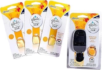 Glade Car Air Freshener Starter Kit, Hawaiian Breeze, 1 Warmer + 4 Refills, 15ml