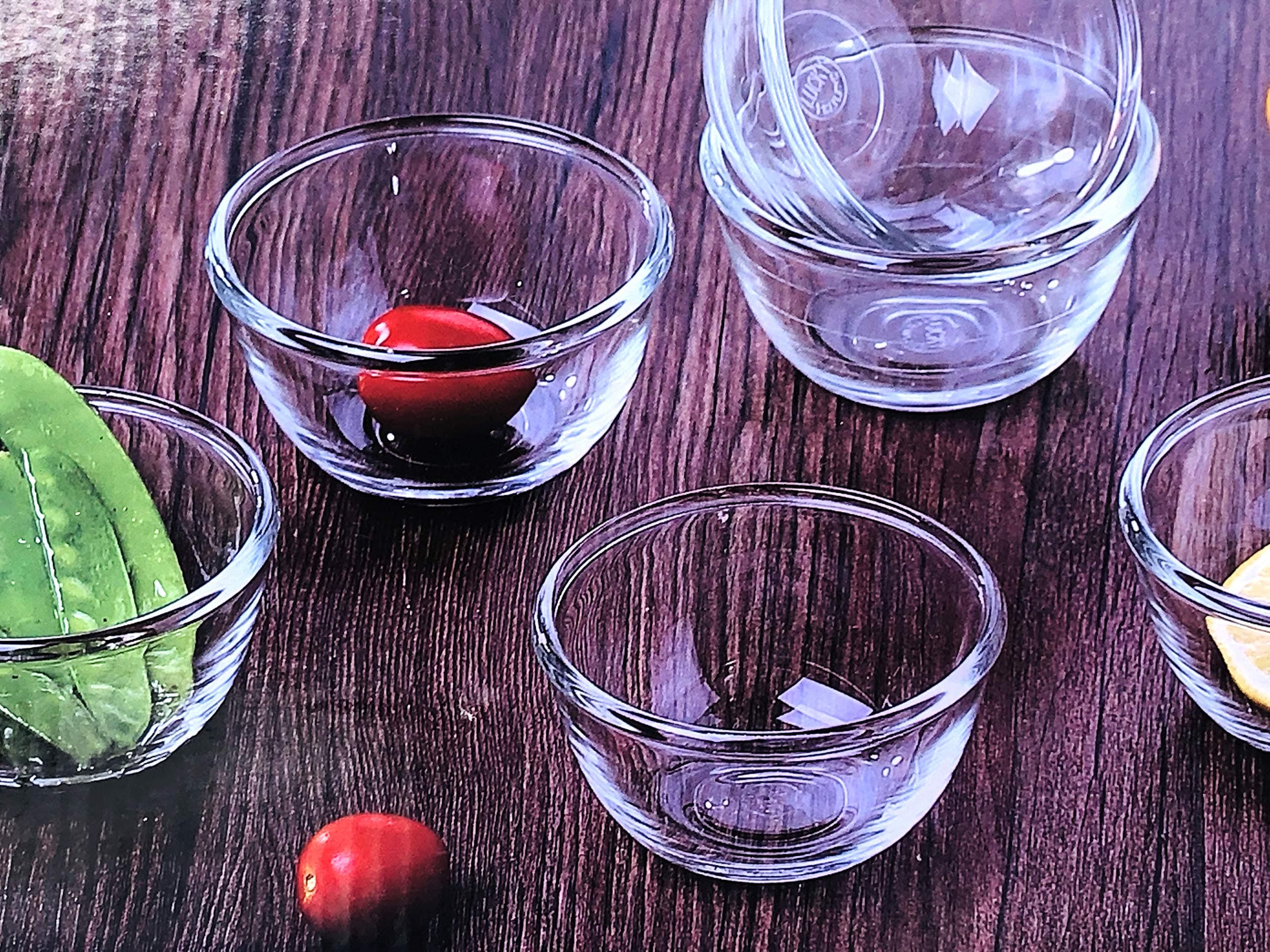 Saanveria Small Glass Bowl Set 170 ml (Pack of 6, Transparent)