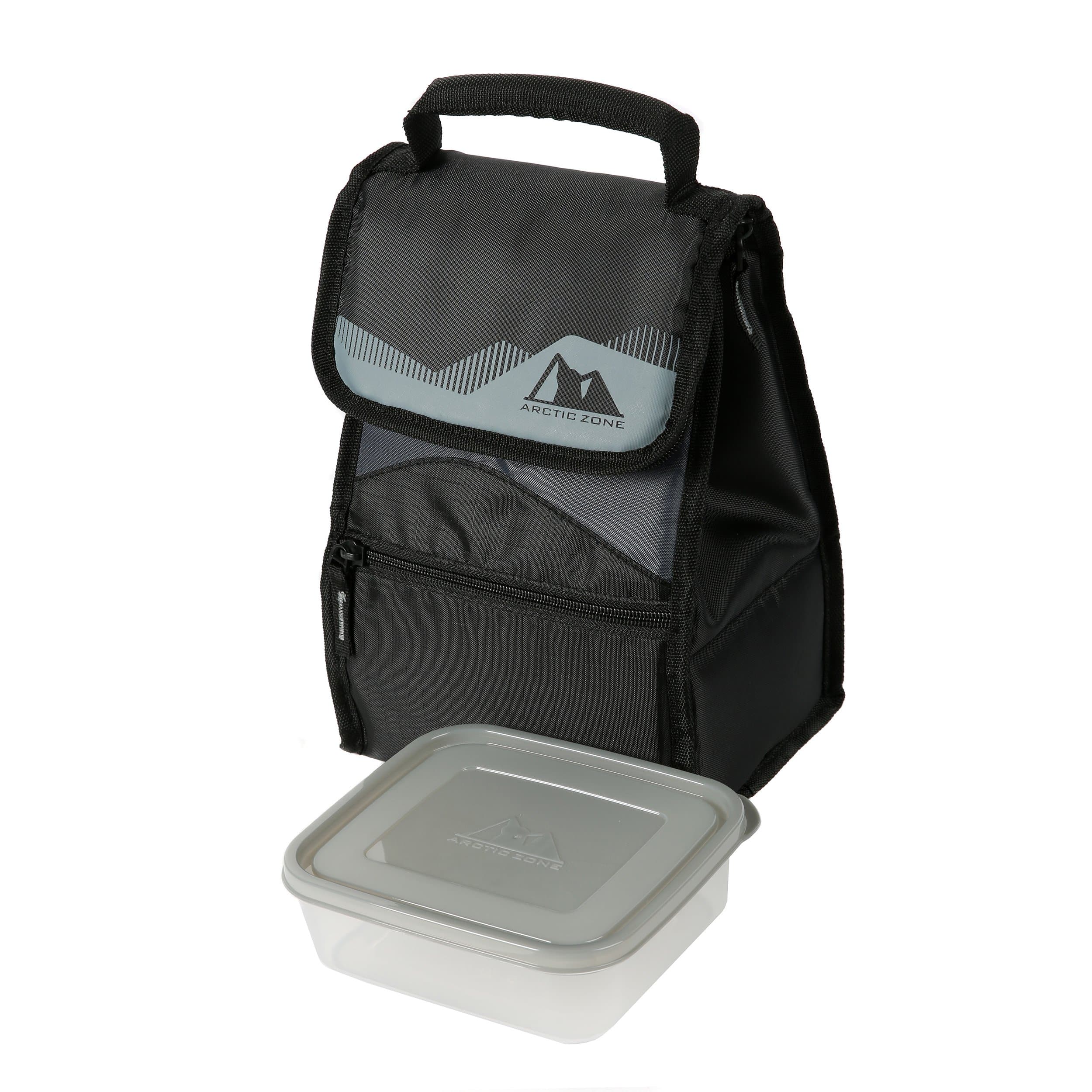 Arctic Zone Insulated Lunch Box (Dark Grey and Black) with Free Food Container