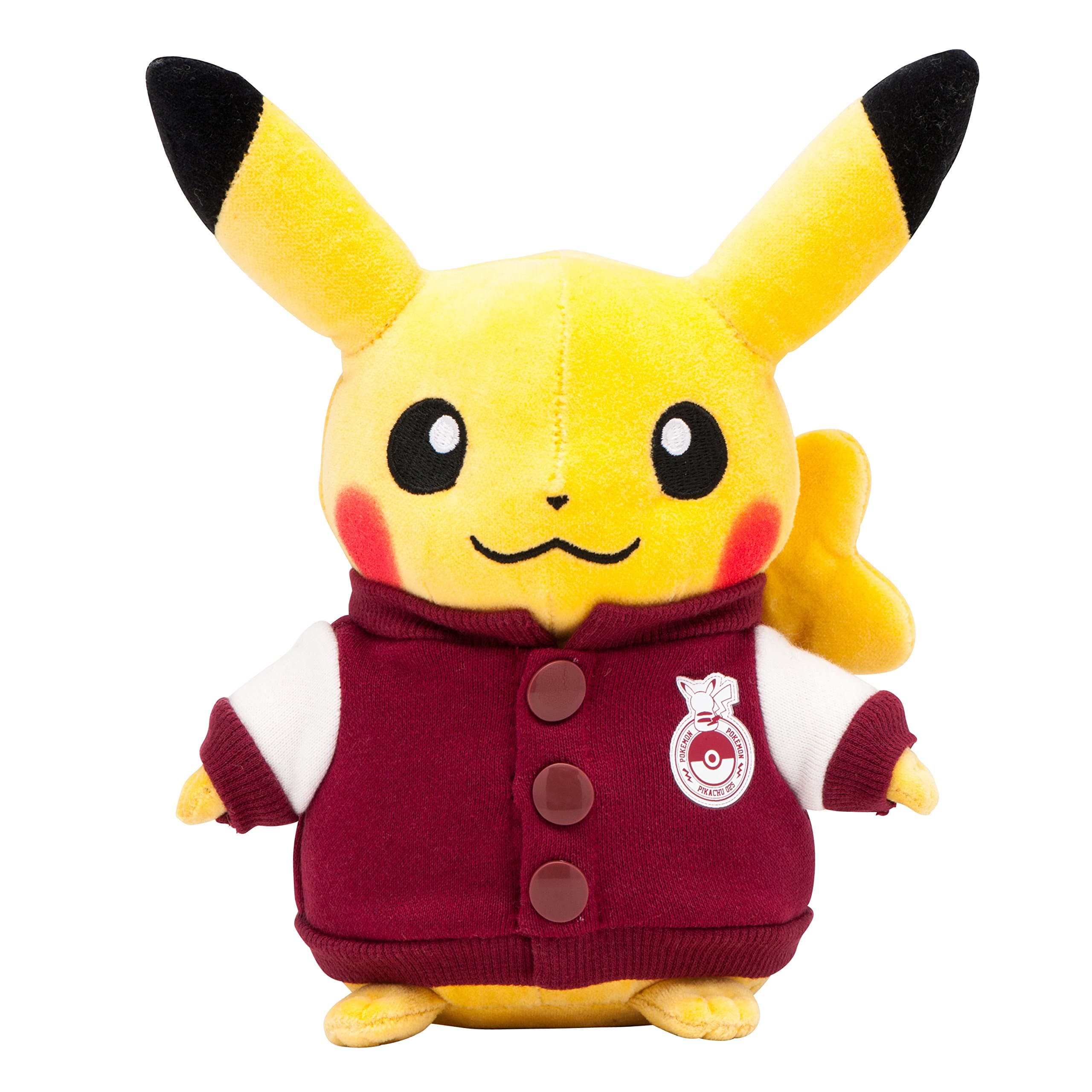 Pokemon Center Original Plush Doll Stadium Jumper Pikachu RED College Logo