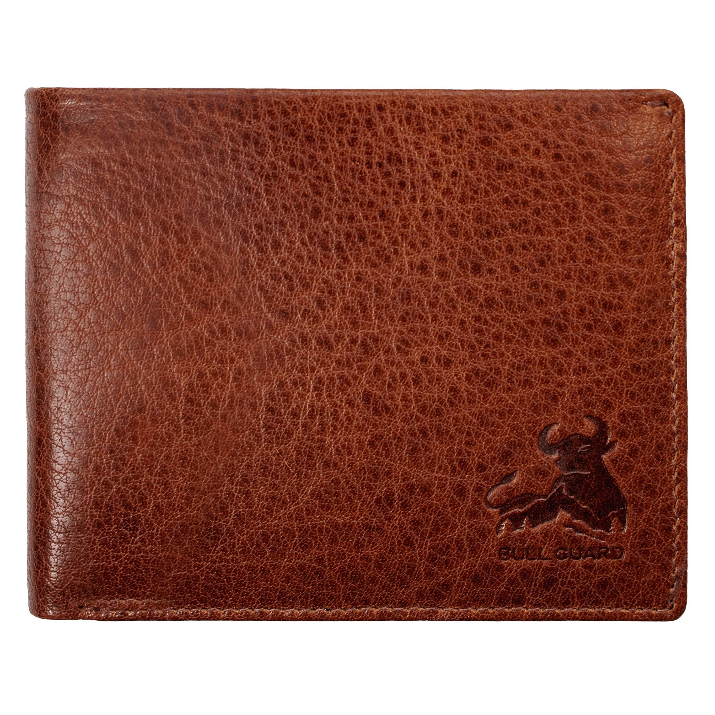 RFID Bifold Leather Wallet For Men with Flip Up ID in Vintage Buffalo Brown, Adventure Brown - Vintage Buffalo Brown, 3.5" x 4.5", Vintage