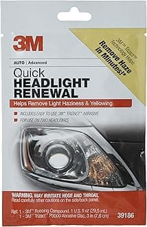 Quick Headlight Renewal, Helps Remove Light Haziness & Yellowing in Minutes, Hand Application, 39186, 1 Sachet