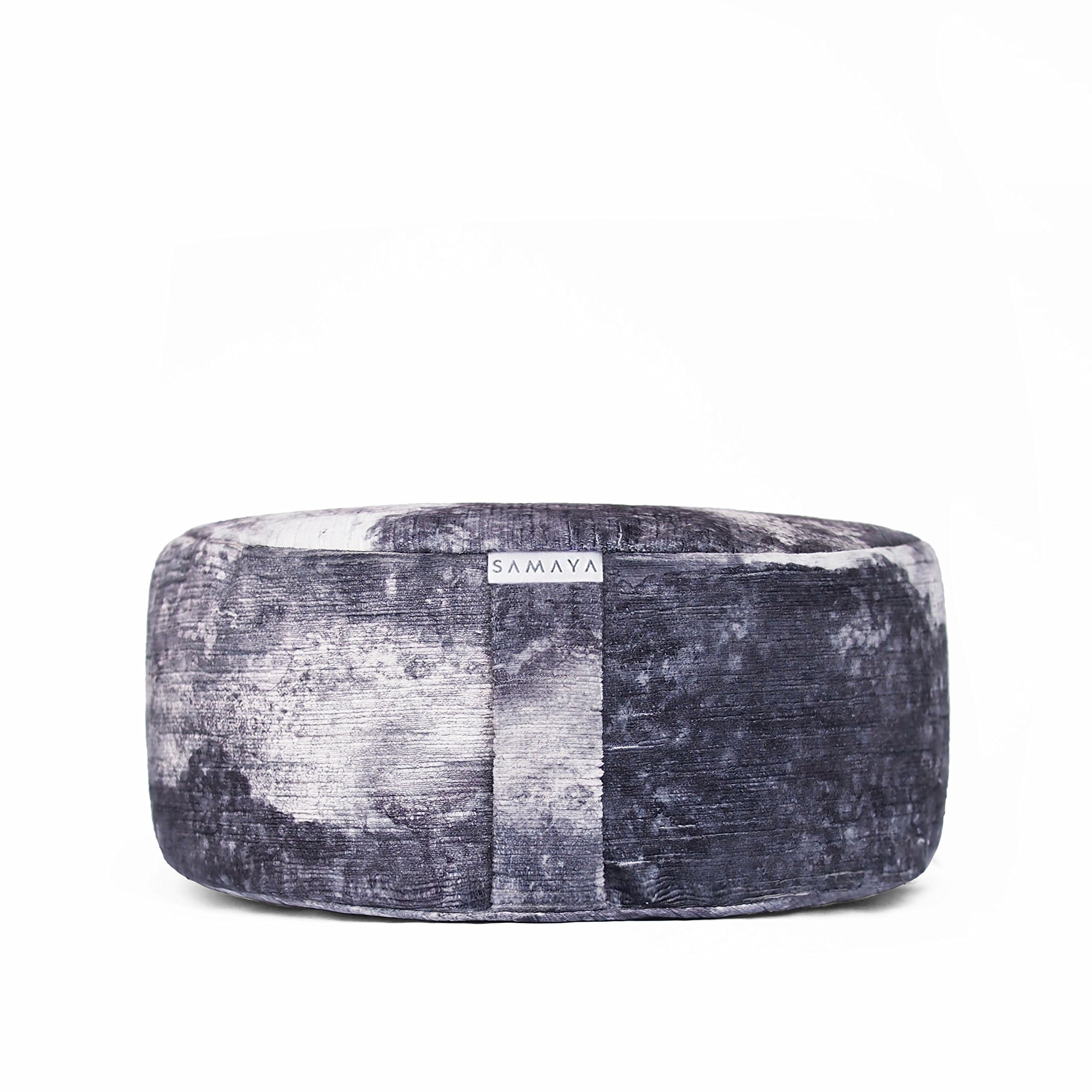 SAMAYA Meditation Cushion | Velvet Floor Pillow Zafu | Buckwheat Millet Filling | Designer Home | Made in USA