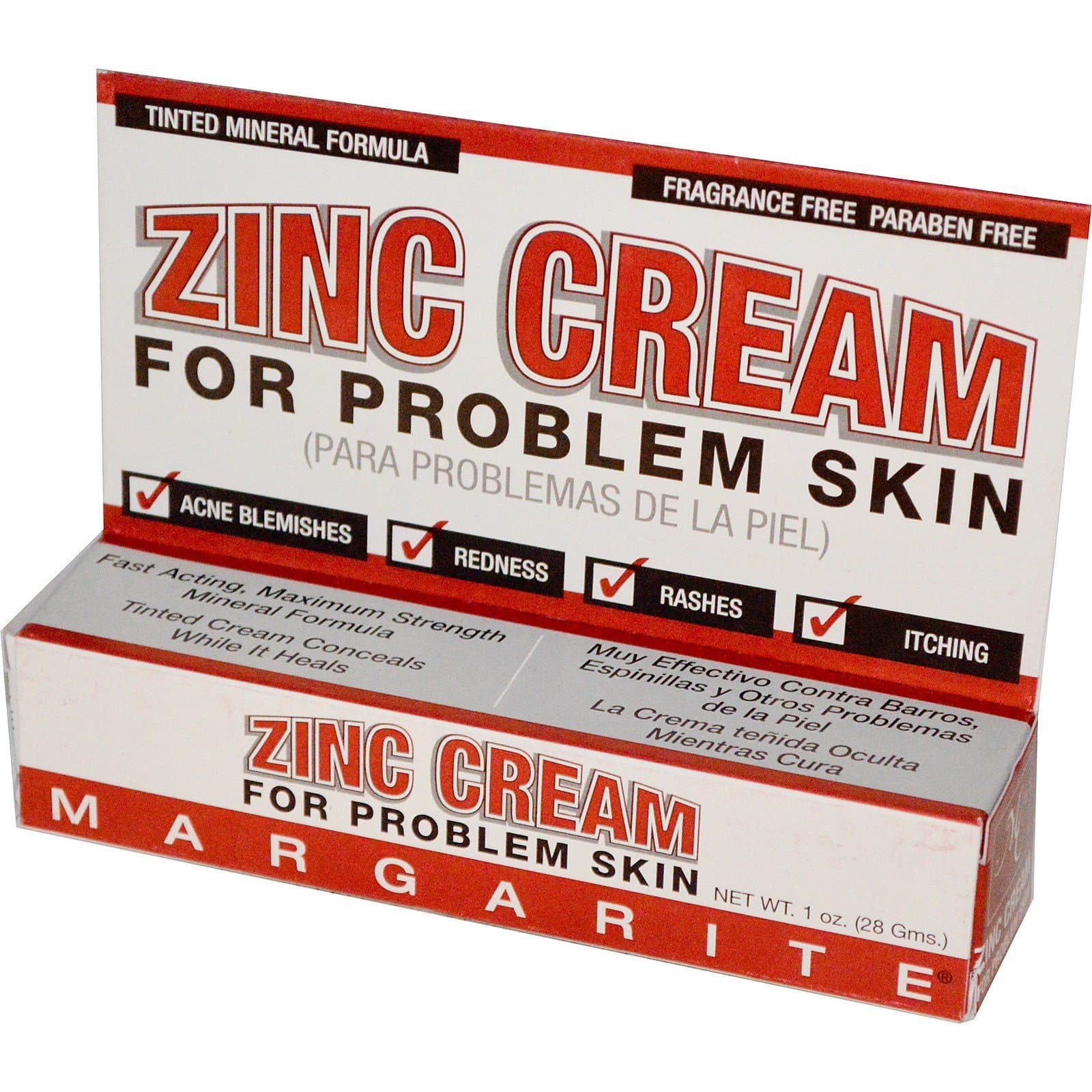 Margarite Cosmetics, Zinc Cream, For Problem Skin, 1 oz (28 g) by xhb