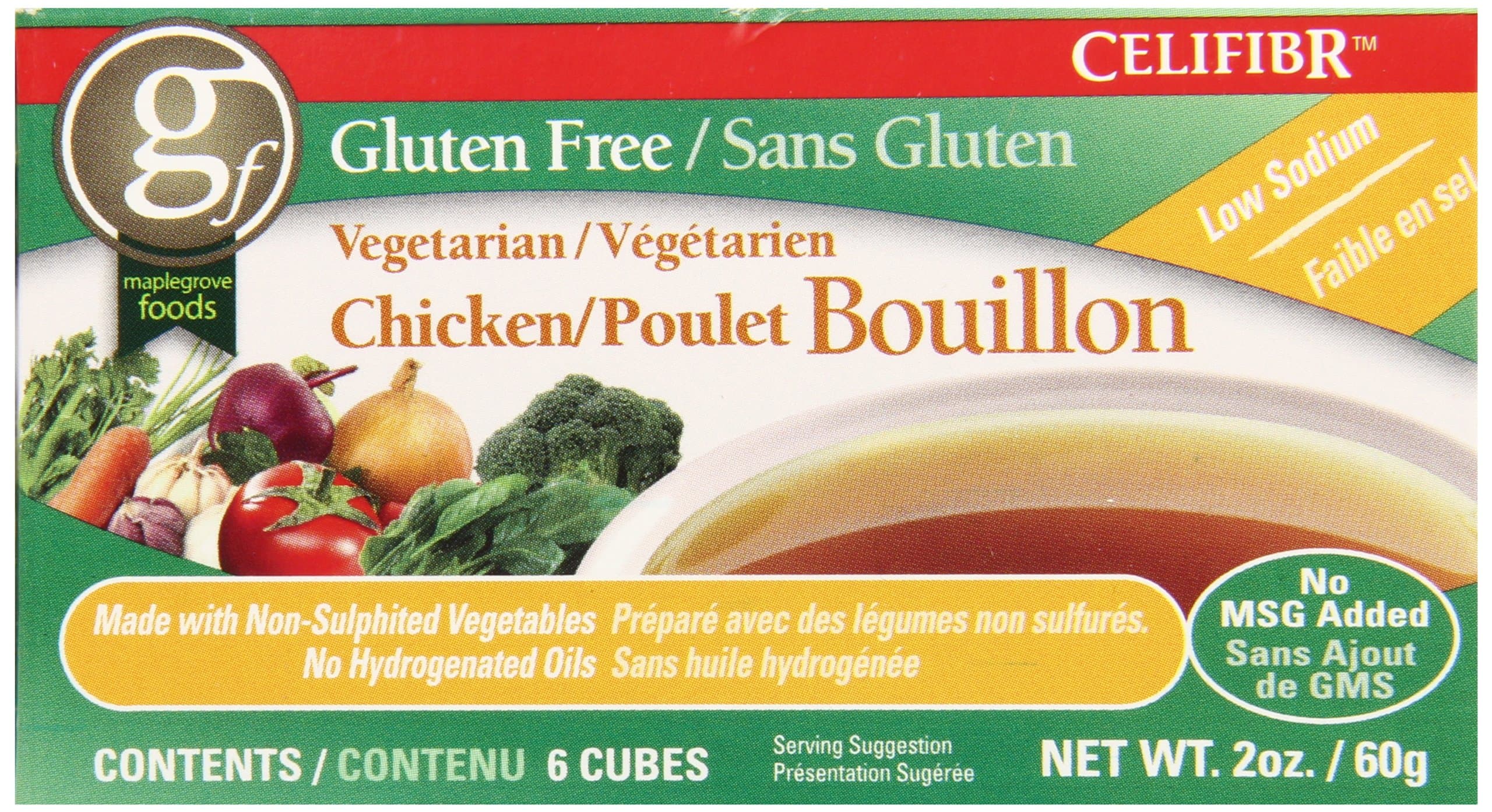 Celifibr Gluten Free Vegetarian Bouillon Soup, Chicken, 2 Ounce (Pack of 12)