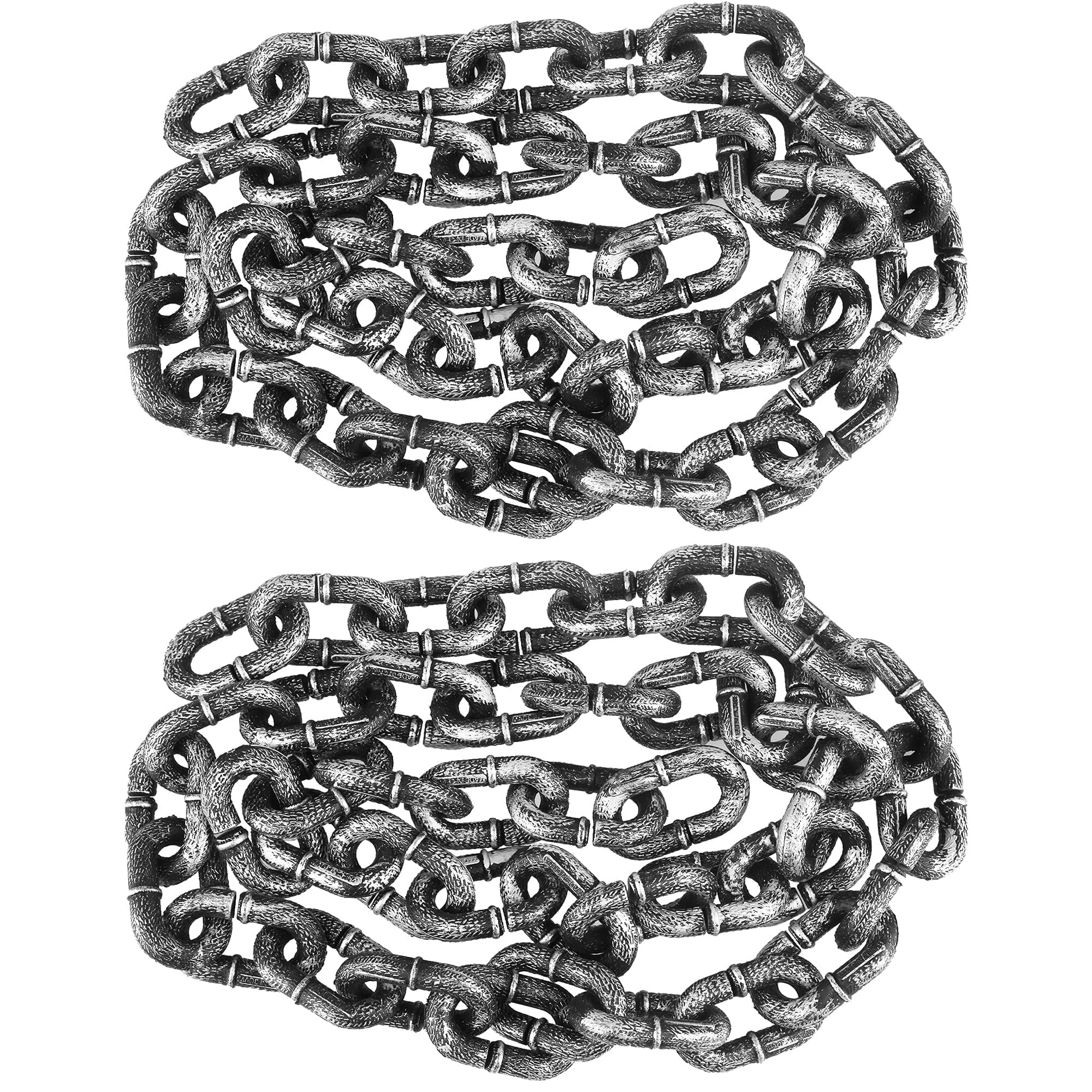 2 Pack Halloween Chains Plastic Chains Props Decoration Prison Chain for Halloween Party Decoration Cosplay Accessory, 12 Feet
