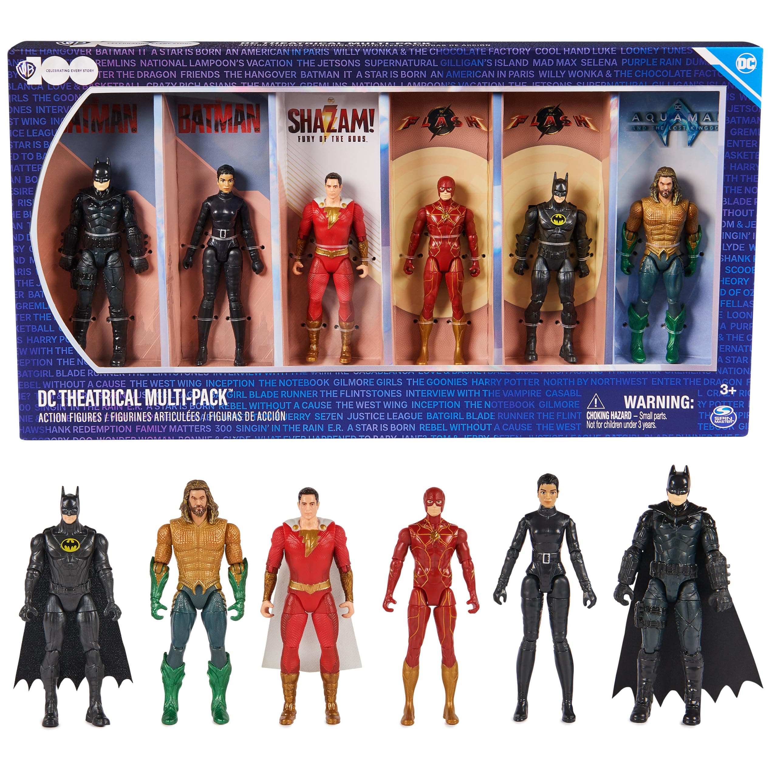 DC Comics Movie Multi Pack Limited Edition Super Hero Action Figures Set of 6 WB Anniversary Collectible Superhero Kids Toys for Ages 3+