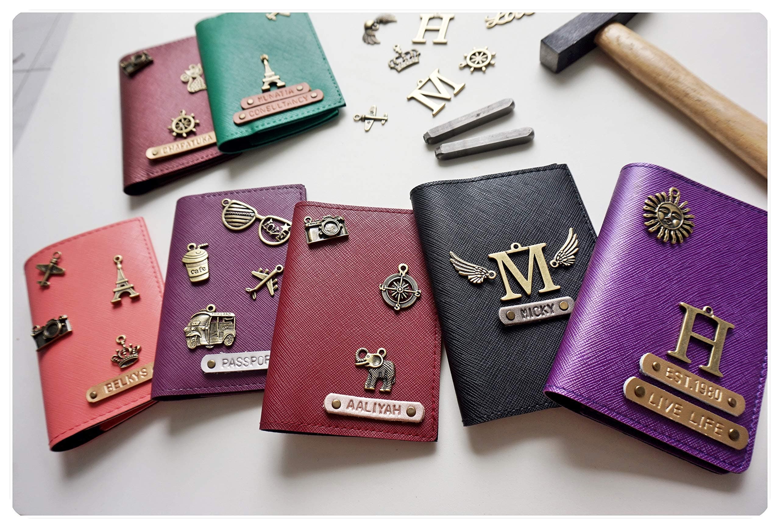 Personalized passport holders, Passport cover with name, Passport holder for couple