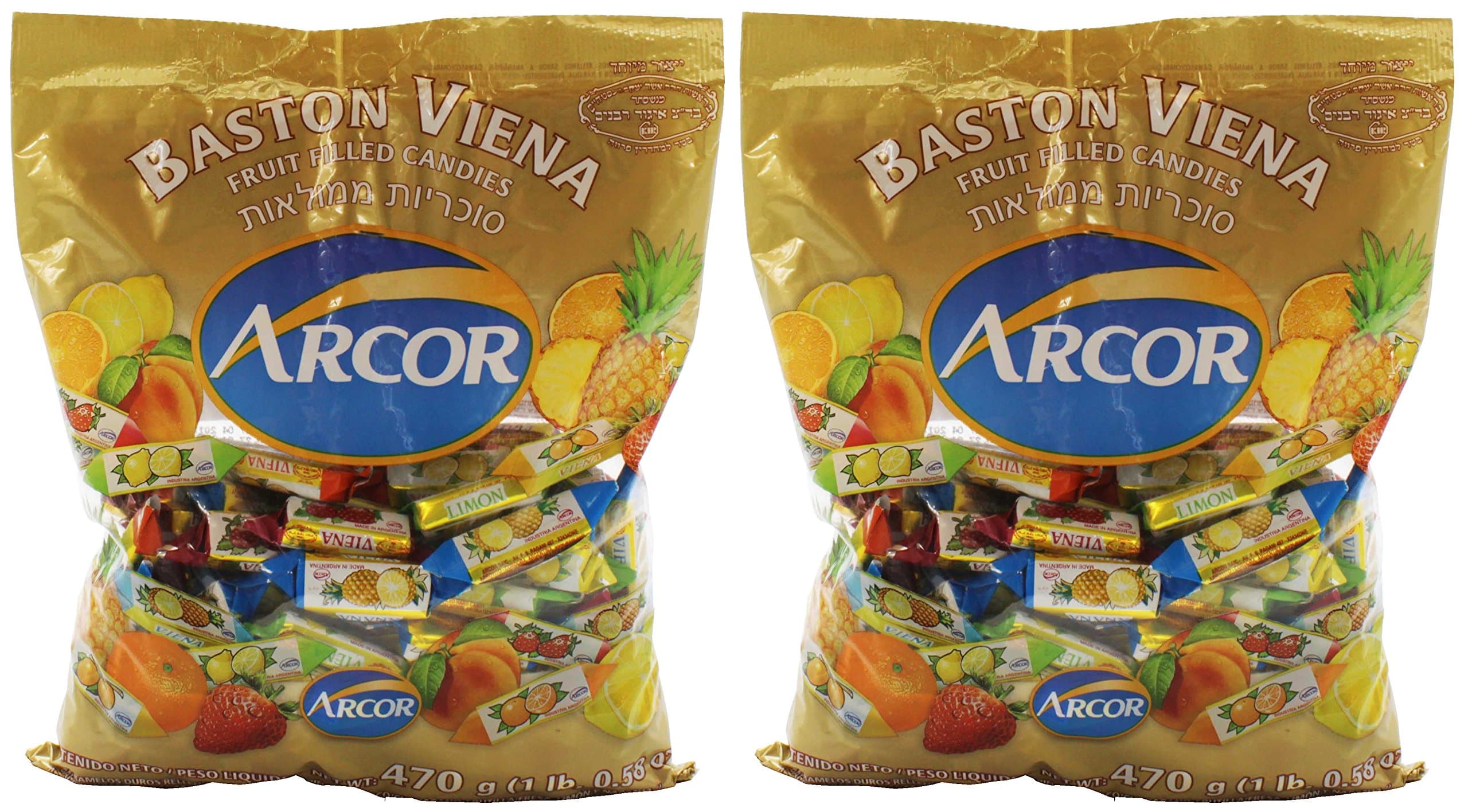 Arcor Vienna Fruit Filled Kosher Candy, 2 pack - 470 gms each