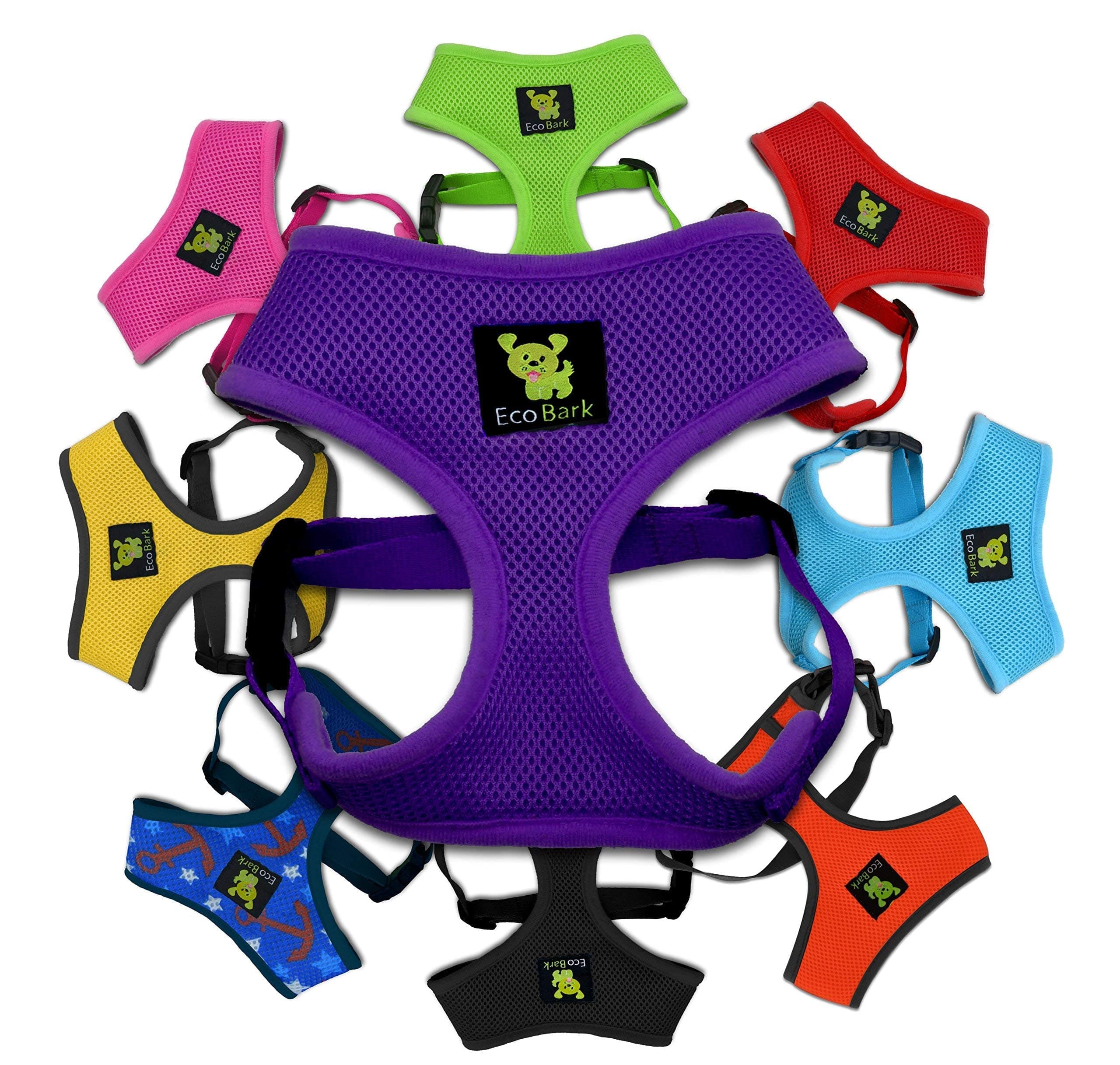 Dog Harness - Eco-Friendly Max Comfort Harnesses - Luxurious Soft Mesh Halter - Over The Head Harness Vest- No Pull and No Choke for Puppy, Toy Breeds & Small Dogs (Medium, Purple)