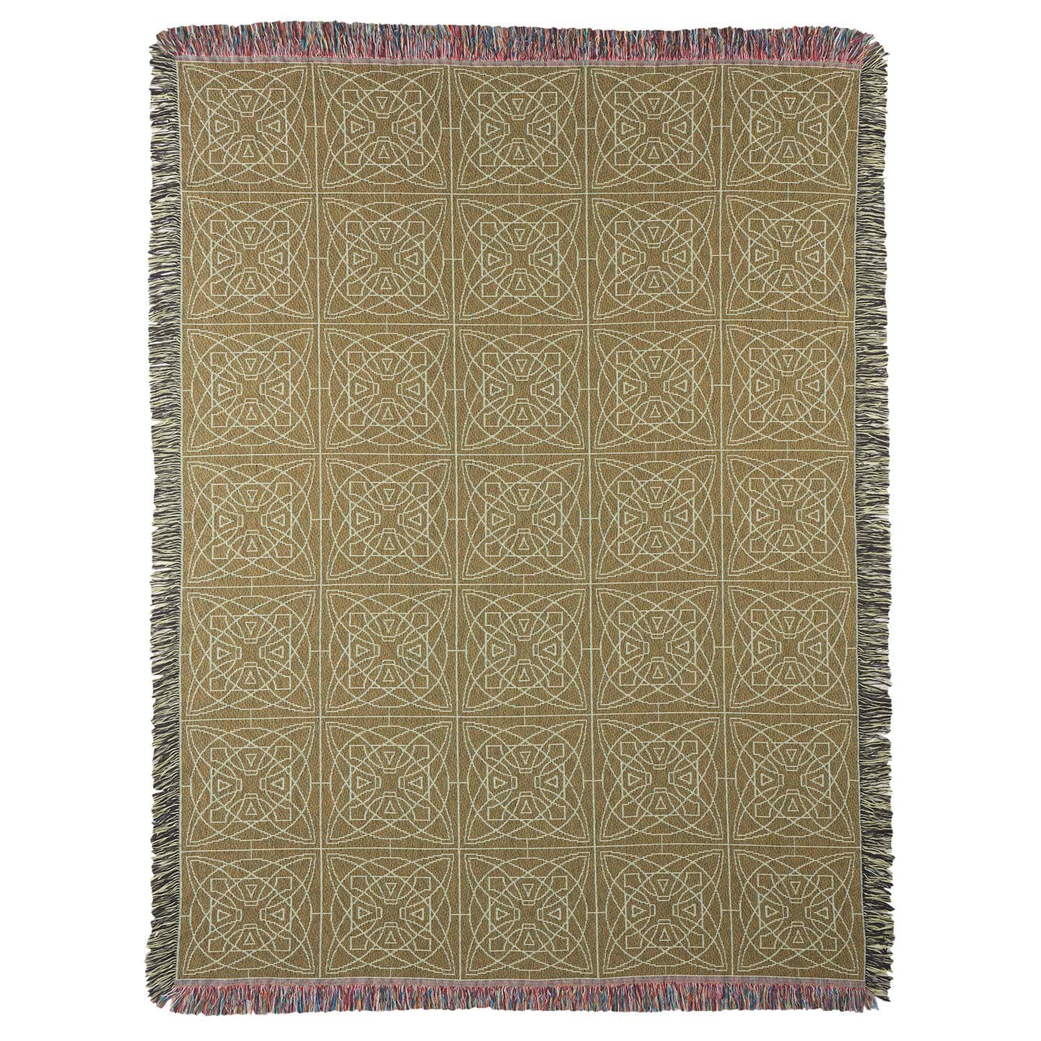 UNI-ART Frank Lloyd Wright Throw Blanket, Luxfer Prism Pattern Jacquard Woven Blanket, 50" x 70"