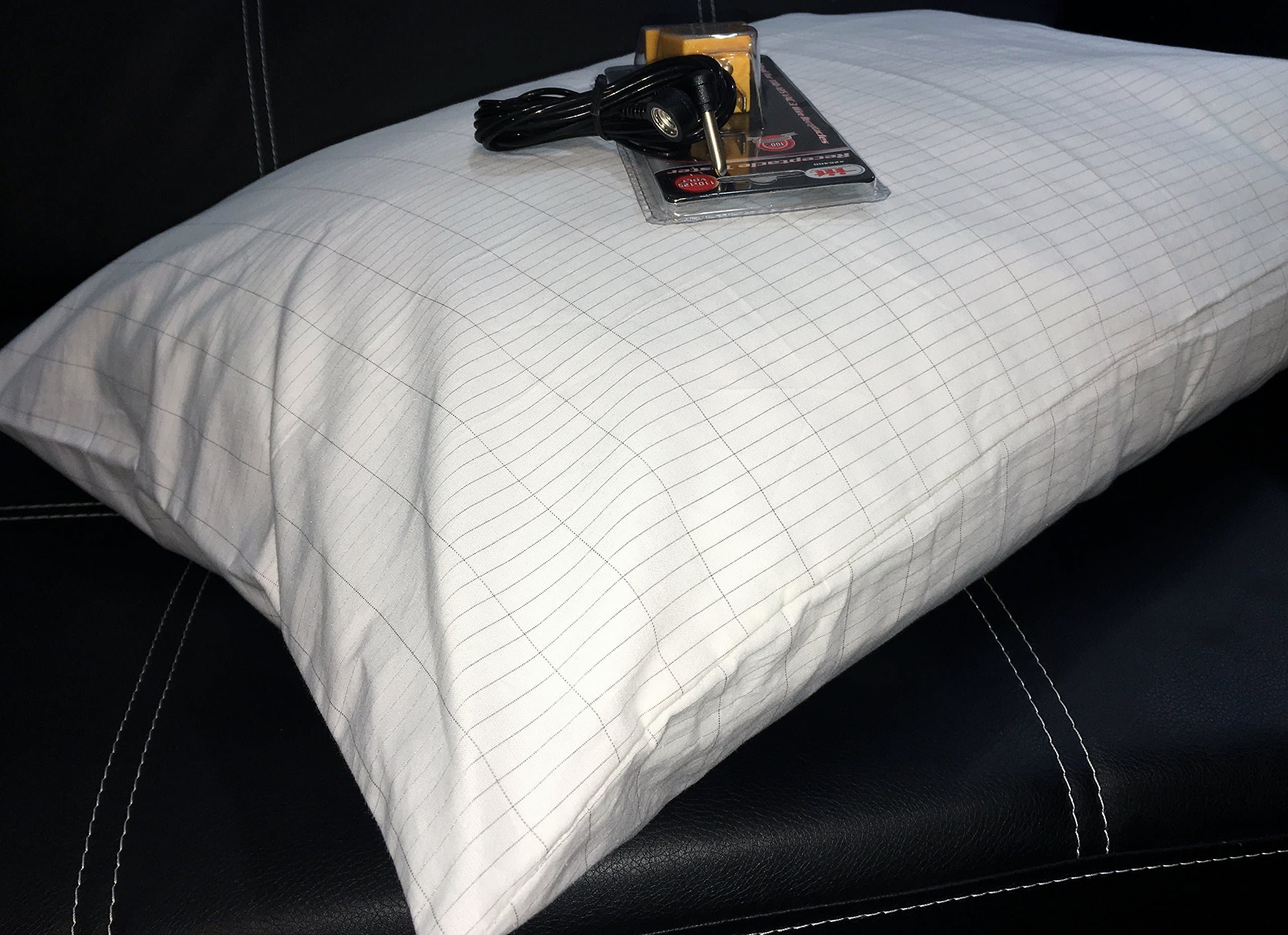 20x28 in Grounding/Earthing Conductive PillowCase. Fits STANDARD size pillows. Cotton material with Silver threads. Safe for kids/adults. Best results in earthing! Washable, easy to use. MADE IN USA.