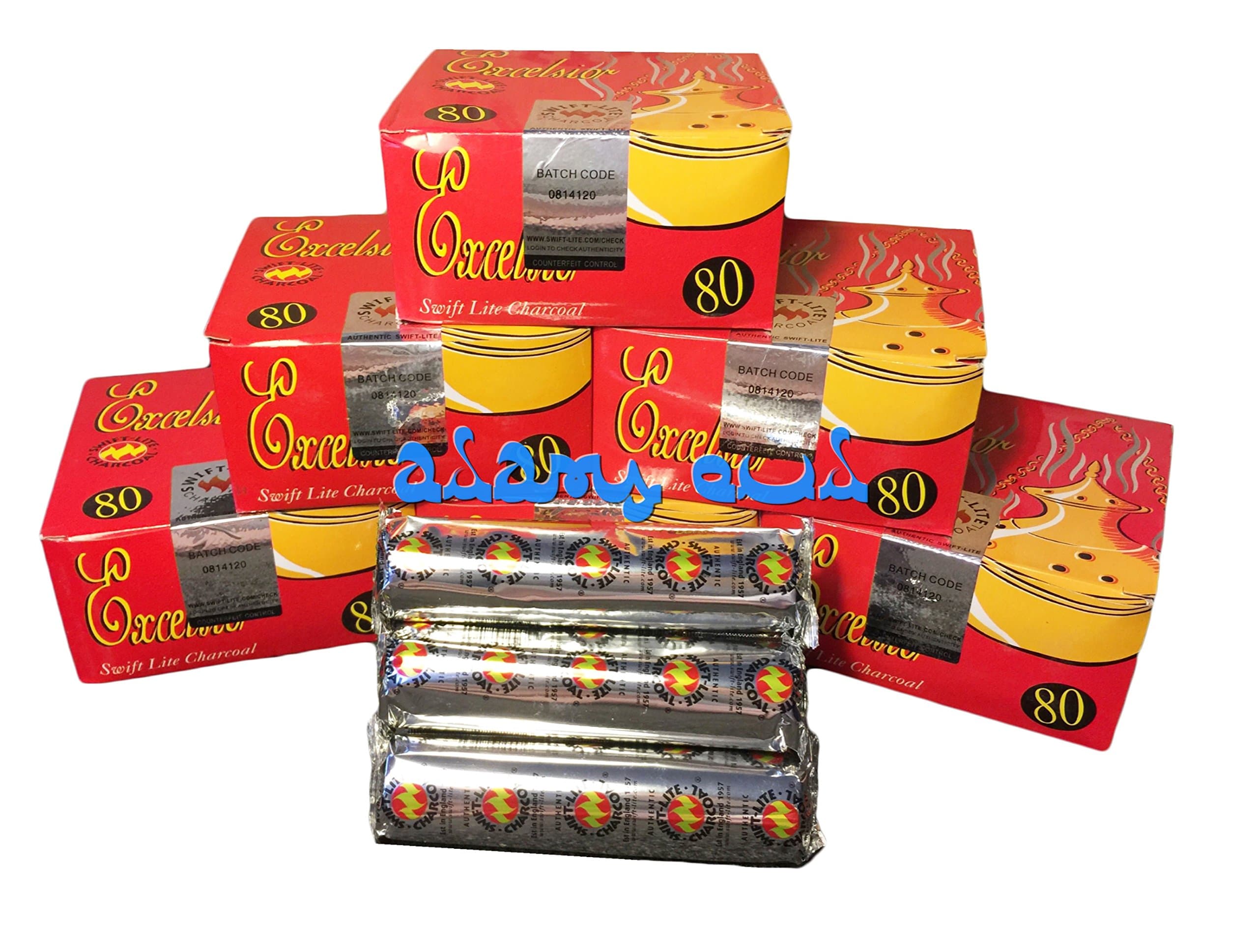 Excelsior Coal by Swift-Lite for Incense Shisha Bakhoor - Charcoal Packs or Box (24 Boxes (1920 Discs))