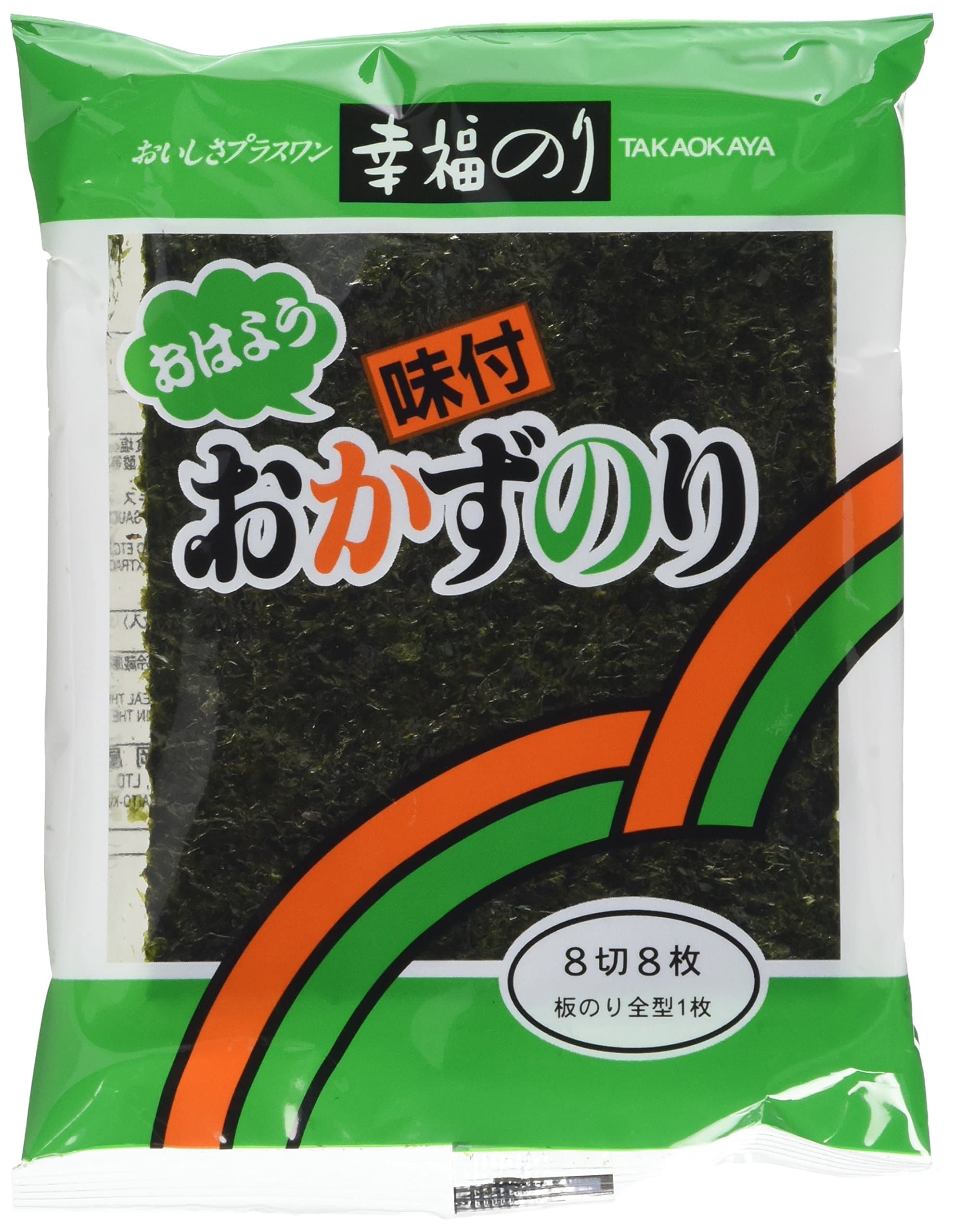 Takaokaya Ajitsuke Ohayo Nori Seaweed Snack- Pack of 8